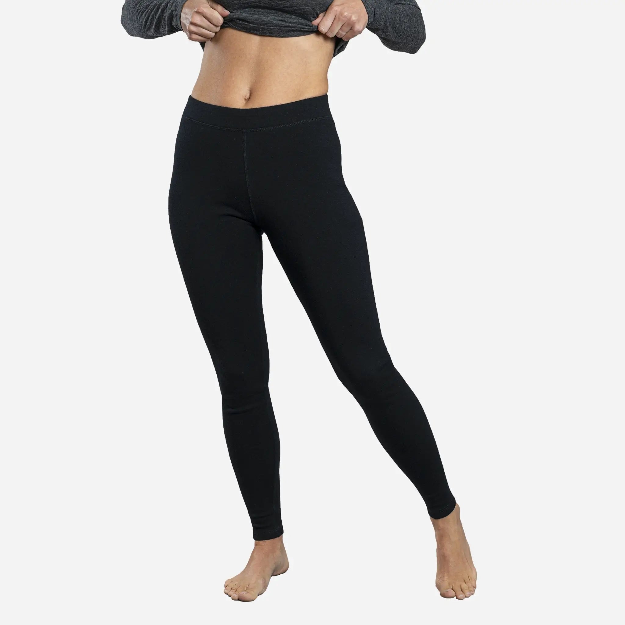 Premium Women's Alpaca Wool Leggings - 300 GSM Lightweight Thermal Base Layer for Yoga, Hiking & Winter Outdoor Activities