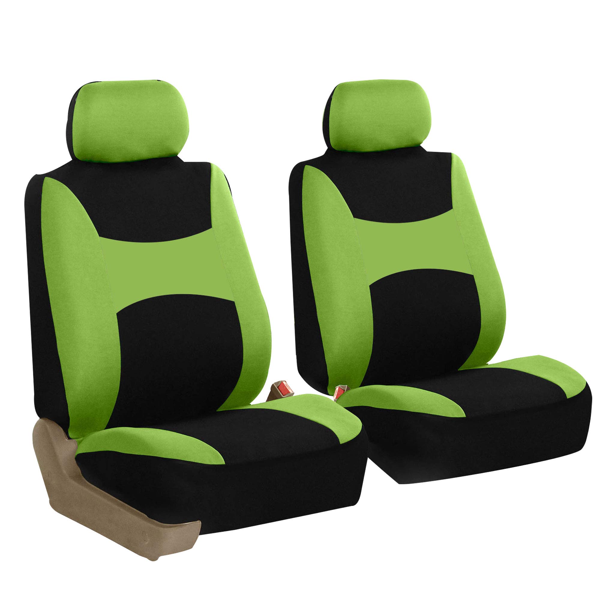 TLH Light & Breezy Flat Cloth Car Seat Covers - Front Set, Airbag Compatible, Green Universal Fit for Cars, Trucks & SUVs | Perfect for Daily Commutes & Road Trips