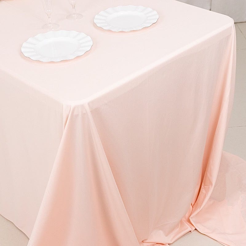 90 x 156 Inch Scuba Polyester Rectangular Tablecloth - Waterproof & Wrinkle-Resistant Dining Table Cover for Parties, Weddings & Events