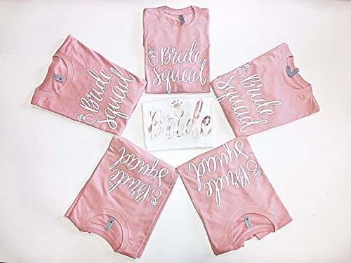 Bachelorette Party Shirts for Bride Squad - Rose Gold Bridal Tee (Size L) | Fun Wedding Party Outfits & Girls Night Out