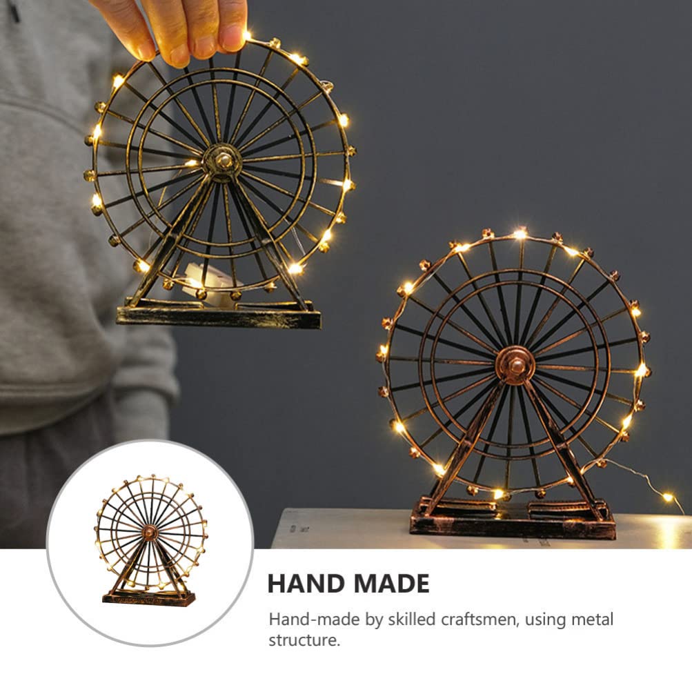 FOMIYES Windmill Decor Ferris Wheel Table Lamp - Modern Small Desk Lamp & Romantic Bedside Night Light for Bedroom, Living Room, Office - Unique Home Decor Accent Lighting for Cozy Ambiance