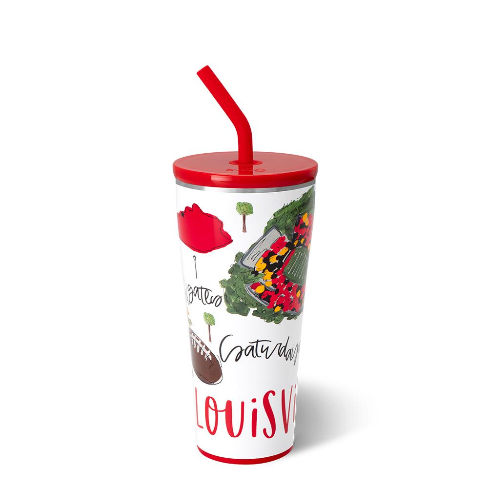 32oz Louisville Straw Tumbler - Insulated Stainless Steel Cup with Lid & Straw - Perfect for Iced Coffee, Smoothies & Outdoor Activities