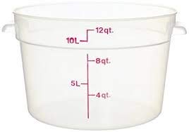 Cambro Camware 6 & 12 Quart Clear Round Food Storage Containers with Lids - BPA-Free Plastic Meal Prep Containers for Kitchen, Restaurant & Catering Use