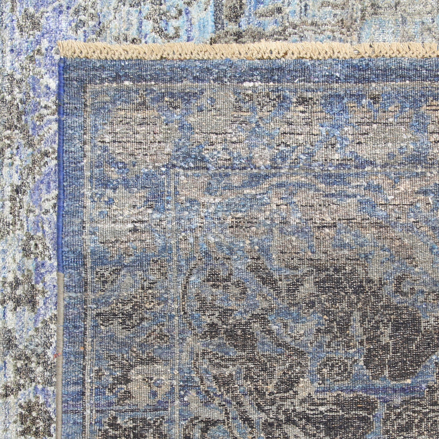 Blue Alchemy Transitional Silk Rug 8'8 x 11'4 - Luxurious Handmade Persian Style Area Rug for Living Room, Bedroom & Dining Room Decor