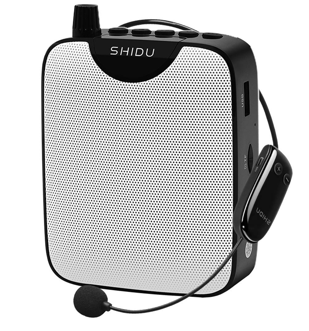 SHIDU 10W Rechargeable Wireless Voice Amplifier with UHF Microphone Headset - Portable PA System for Teachers, Coaches, Tour Guides | Ideal for Yoga Classes, Outdoor Activities & Classroom Presentations