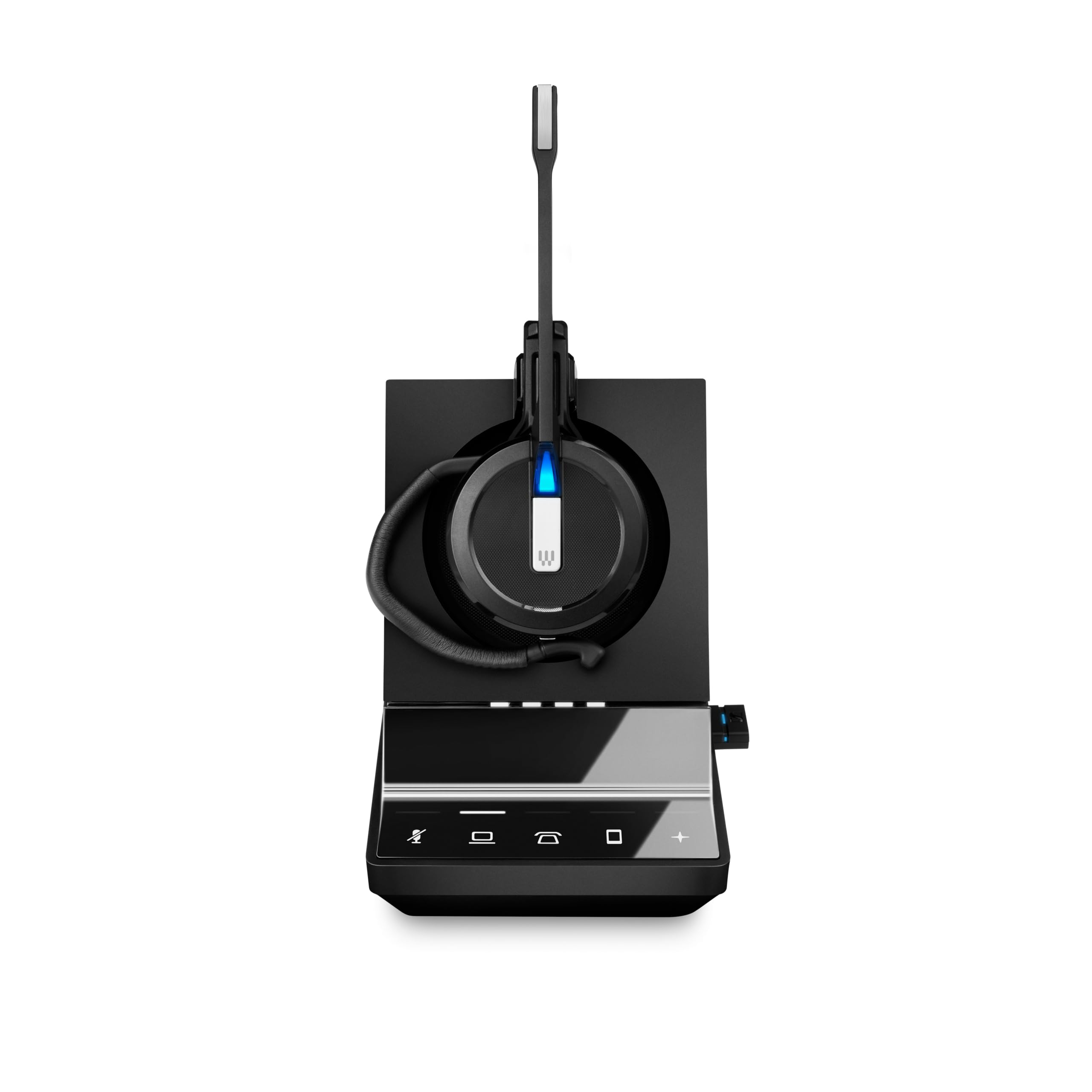 Sennheiser SDW 5016 Wireless DECT Headset - Noise Cancelling Dual Mic for Desk Phone, Softphone, PC & Mobile - Black (3 Inch) - Perfect for Office, Call Centers & Remote Work