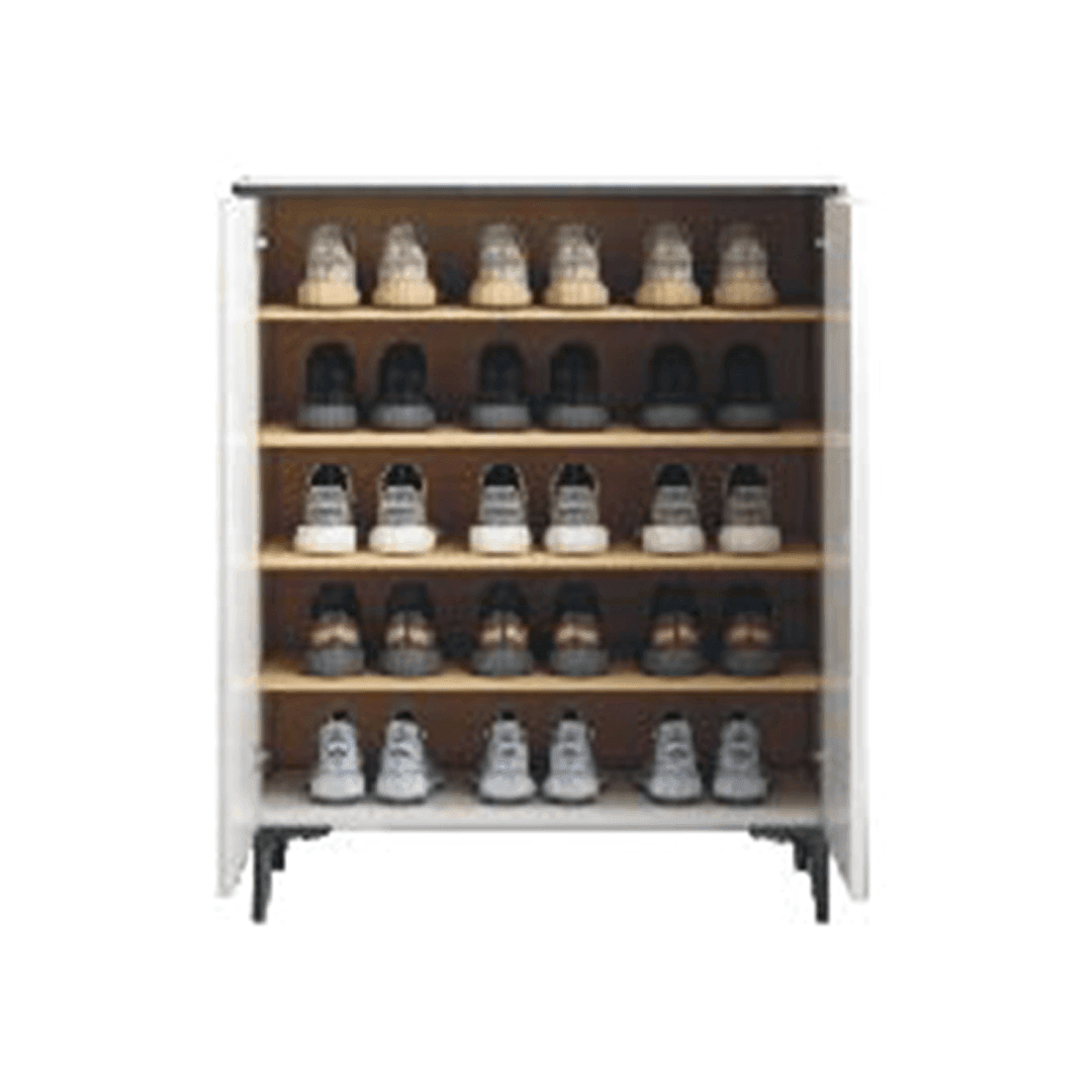 Musto Sintered Stone 2 Door Shoe Cabinet - Modern Entryway Storage Organizer for Shoes, Boots & Accessories | Perfect for Hallway, Mudroom & Apartment Entry