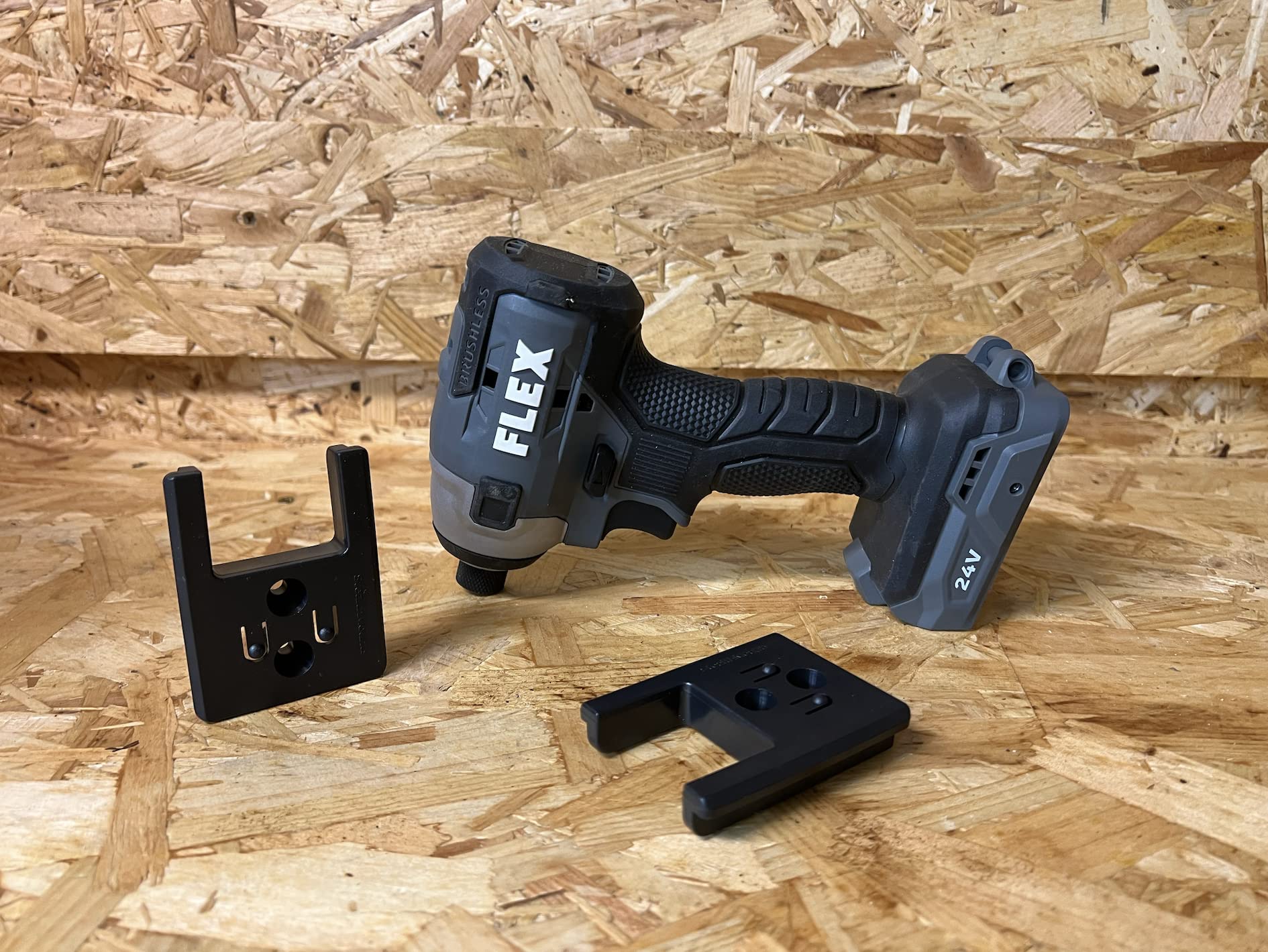 StealthMounts Flex 24V Tool Holders & Hangers - 4 Pack Organizer Set for Milwaukee M18, Dewalt, Makita Tools | Garage, Workshop & Truck Storage Solution