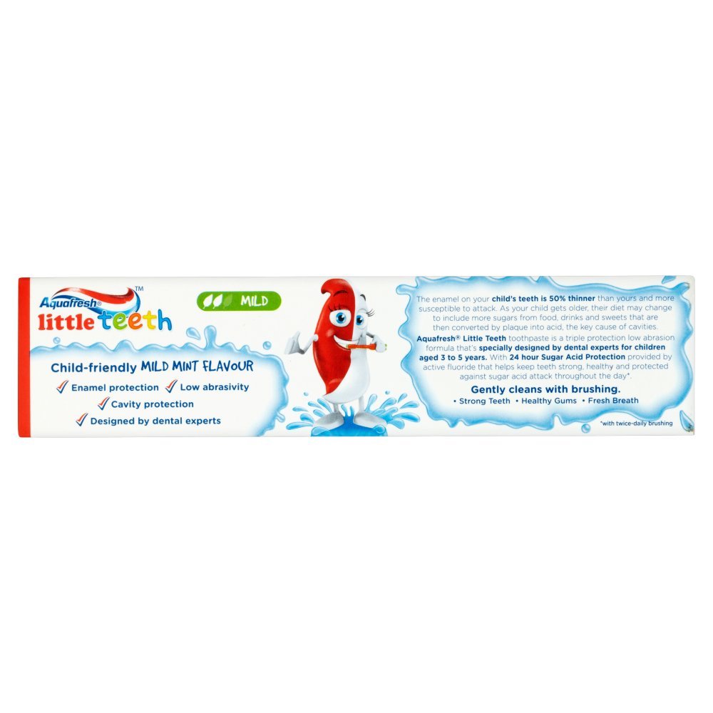 Aquafresh Little Teeth Fluoride Toothpaste for Kids Ages 3-5 Years (50ml, Pack of 2) | Gentle Cavity Protection & Fresh Breath | Perfect for Preschoolers & Kindergarten Daily Oral Care