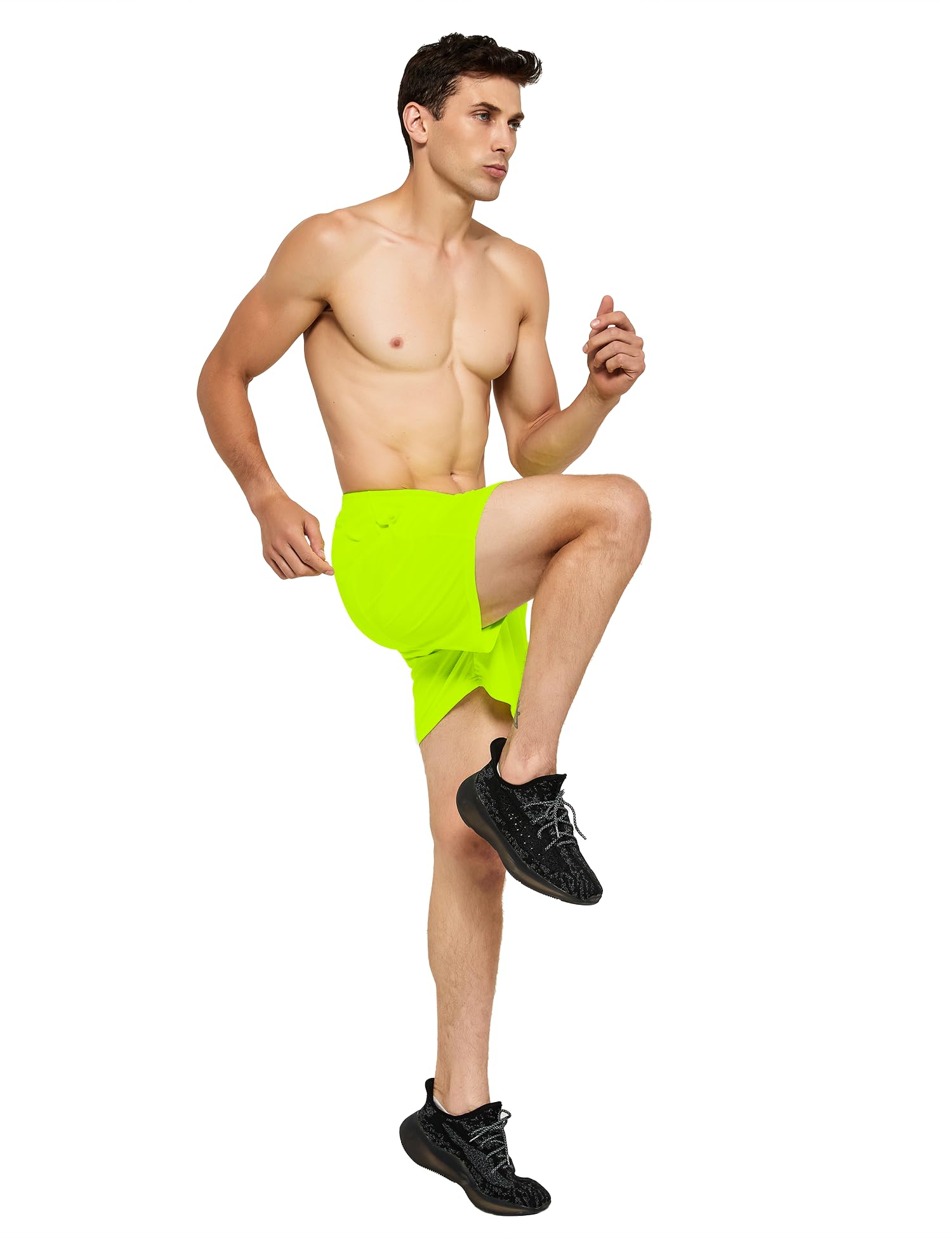 DEMOZU Men's 5 Inch Quick Dry Running Shorts - Breathable Workout Gym Athletic Shorts with Pockets for Tennis, Jogging & Training