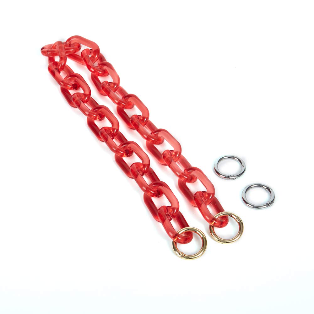 Chunky Acrylic Bag Chain Strap - Replacement Handbag Handle for Purse Making & Decoration (Red) | DIY Fashion Accessory for Women's Bags, Clutches & Tote Bags