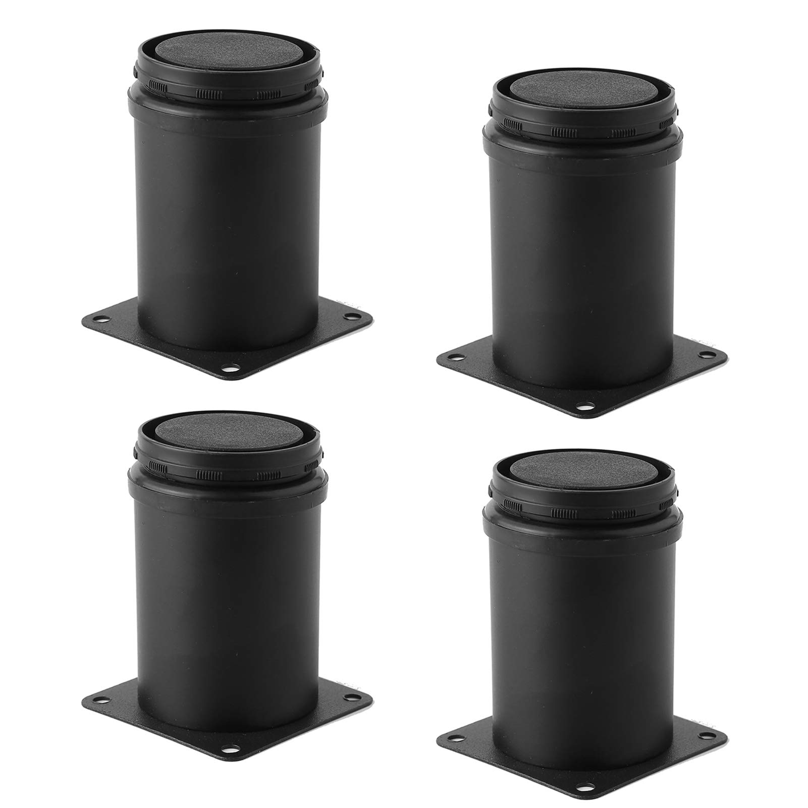 3 Inch Adjustable Metal Table Legs - Heavy Duty Furniture Legs for Coffee Tables, Desks, Cabinets - Set of 4 Black Replacement Legs - Perfect for Home Office, Living Room, and DIY Furniture Projects