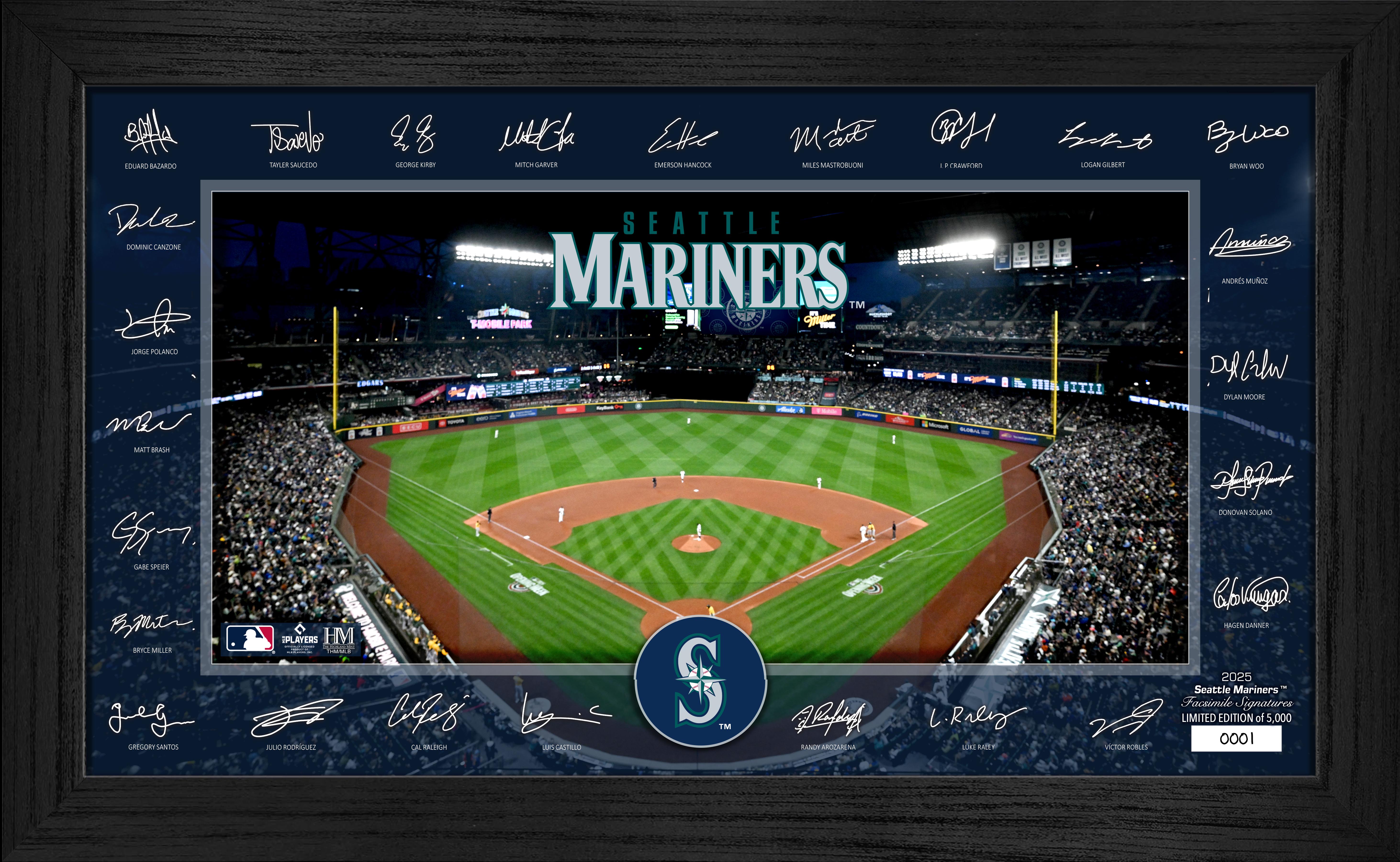 Seattle Mariners 2025 Signature Field Frame - Authentic MLB Baseball Wall Display for Home, Office & Man Cave Decor