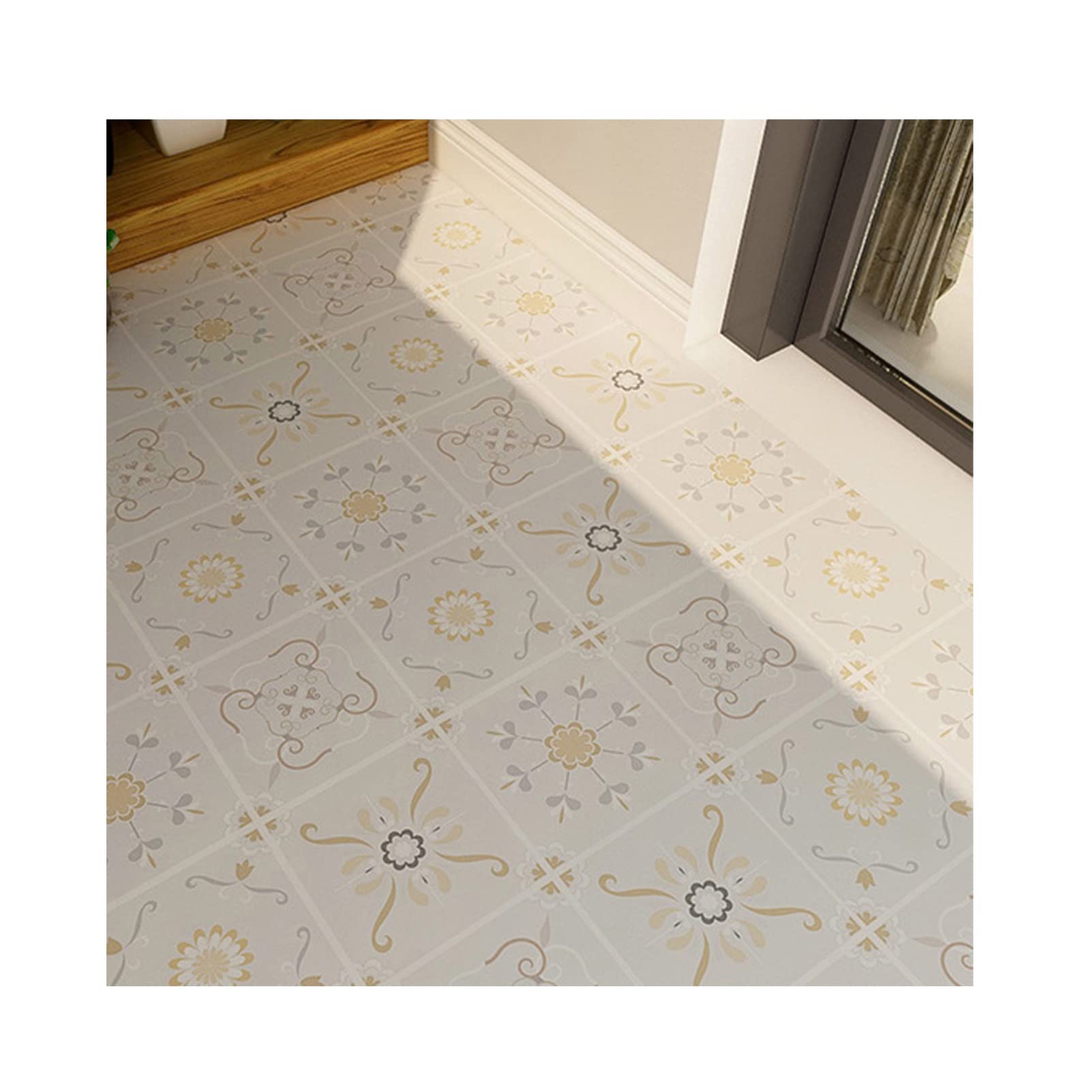 Peel and Stick Floor Tile Stickers - Waterproof, Non-Slip, Durable PVC Self-Adhesive Flooring for Kitchen, Bathroom, Living Room & Bedroom | Easy DIY Home Renovation & Decoration Solution