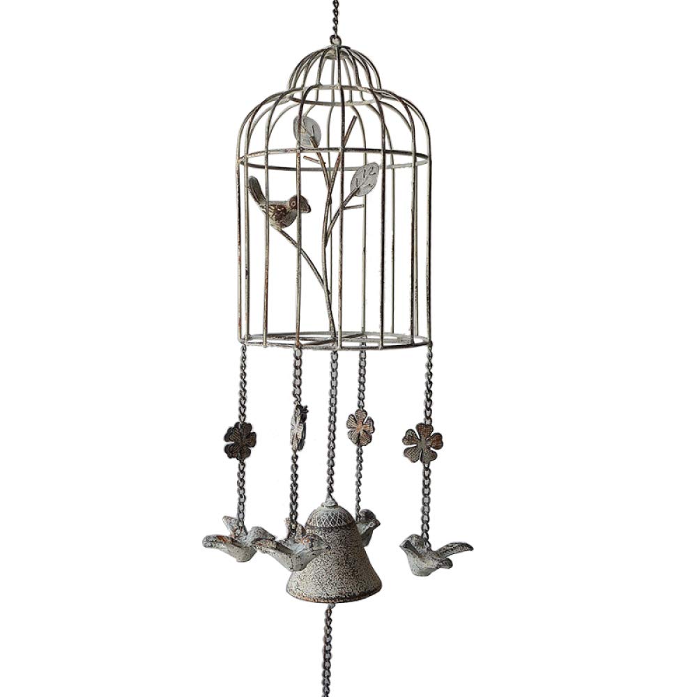 Vintage Bird Wind Chimes - Handcrafted Wrought Iron Nest Hanging Bells for Outdoor Garden, Patio, Porch Decor | Soothing Wind Chime for Relaxing in Backyard, Balcony & Outdoor Spaces