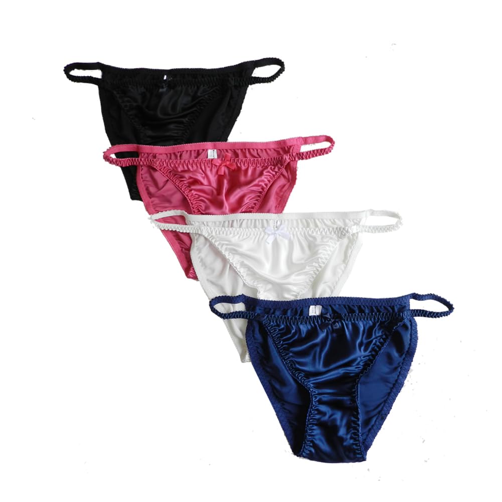 Sexy Women's 100% Silk Panties String Bikini Underwear - Comfortable & Breathable for Sleepwear, Lingerie & Special Occasions