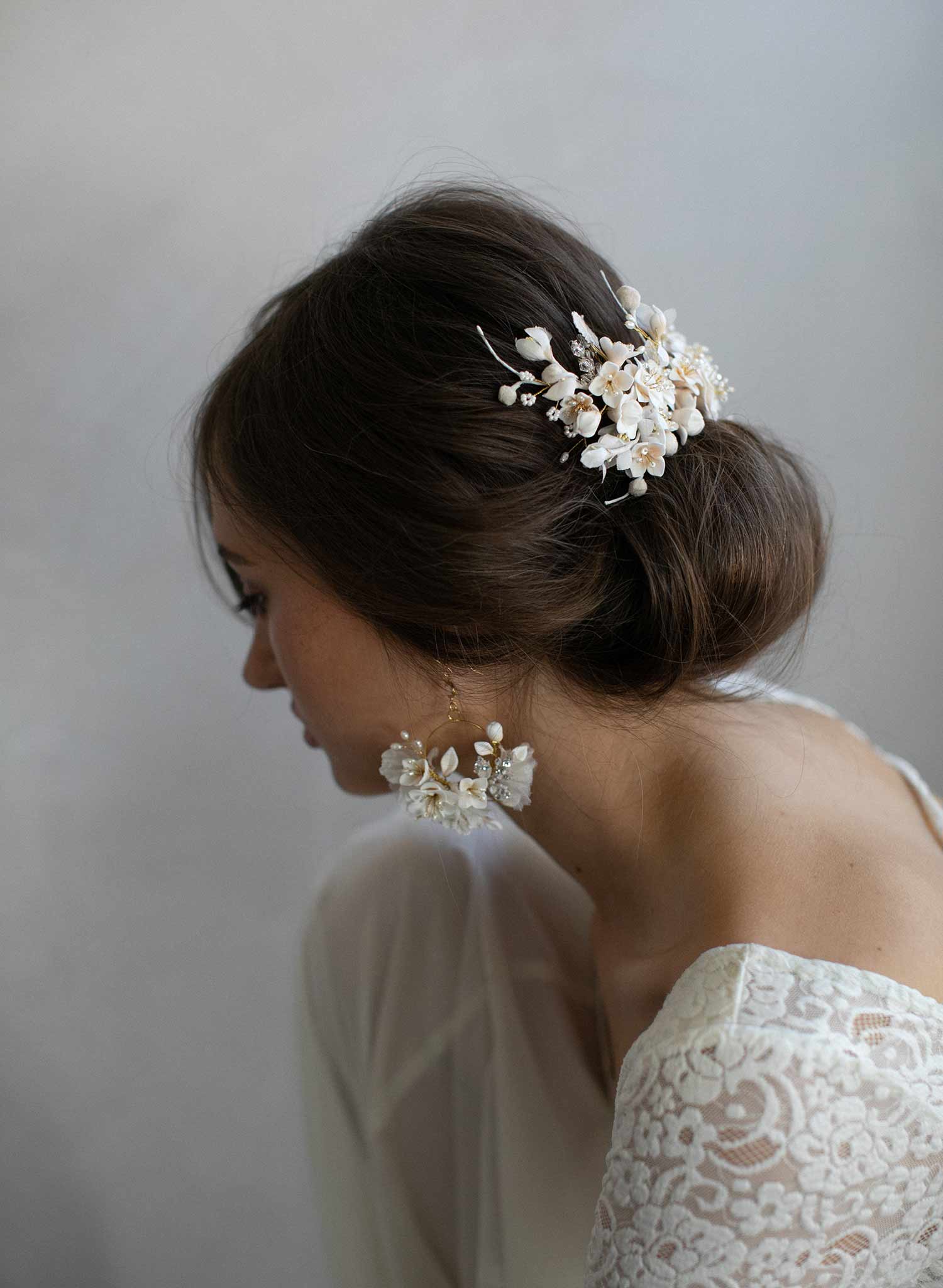 Creamy Blossom & Silk Flower Earrings - Style #951 | Elegant Floral Dangle Earrings for Women, Weddings, Parties & Special Occasions