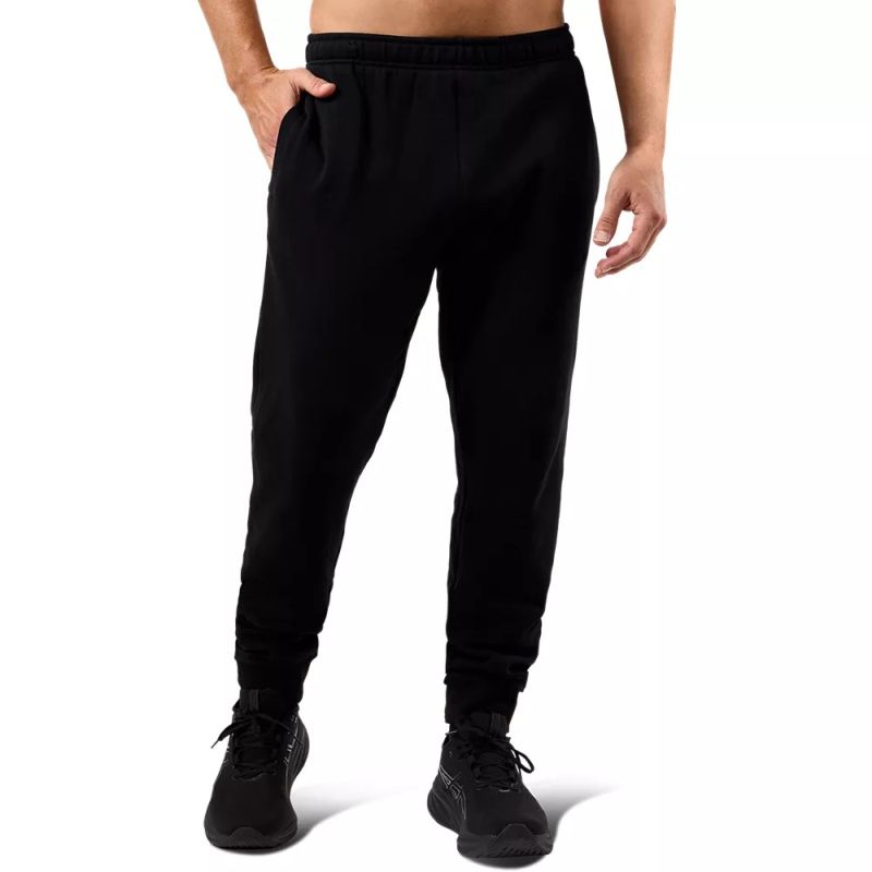 ASICS Men's Fleece Cuff Black Track Pants - Comfortable Athletic Joggers for Running, Gym & Casual Wear