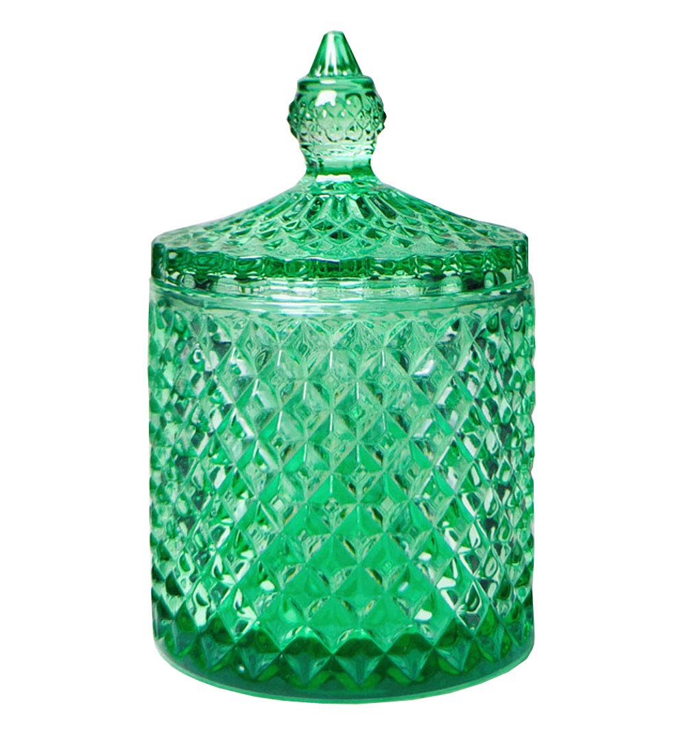Premium Crystal Diamond Glass Jar with Airtight Lid - Food Storage Container for Candy, Sugar, Spices & Dry Goods - Perfect for Kitchen Pantry Organization & Home Decor