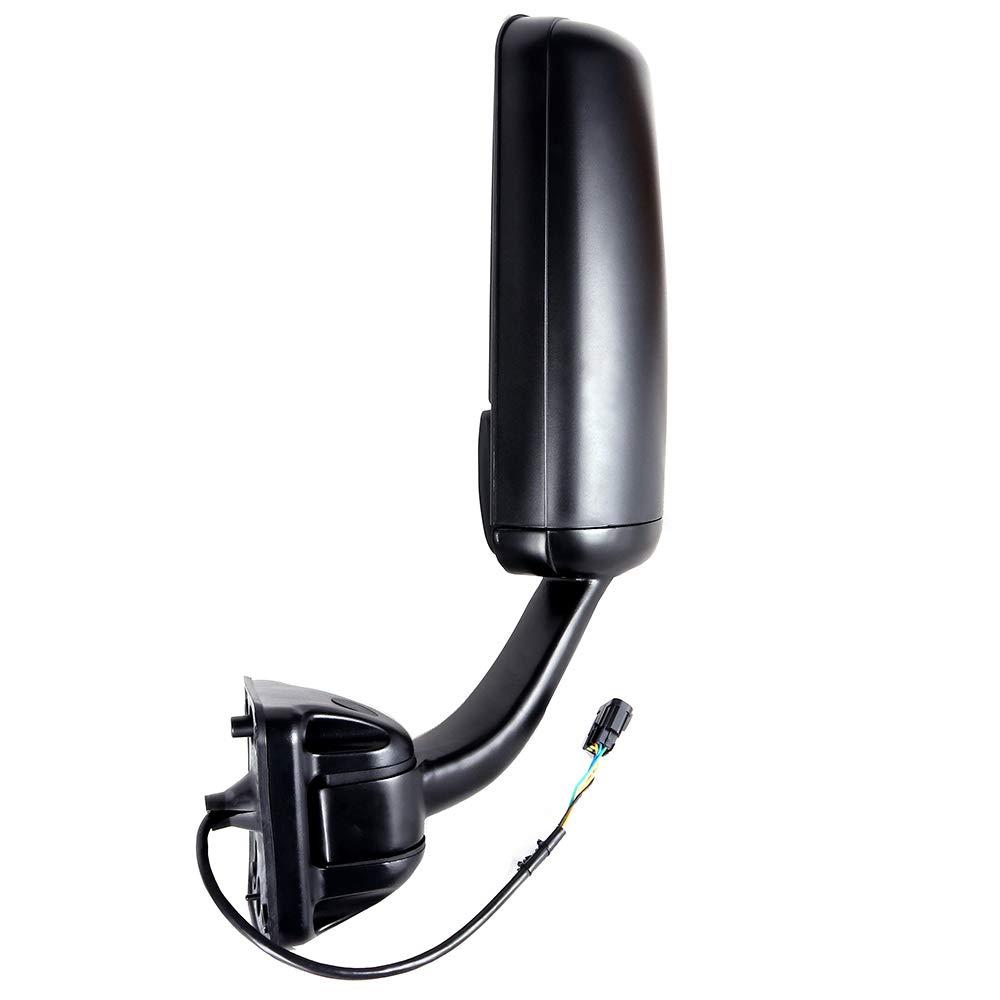 Heated Power-Adjusted Black Manual Folding Truck Hood Mirror - Compatible with 2008-2016 Freightliner Cascadia (Left Side Upgrade) | Durable Rearview Mirror for Enhanced Visibility & Safety in All Weather Conditions