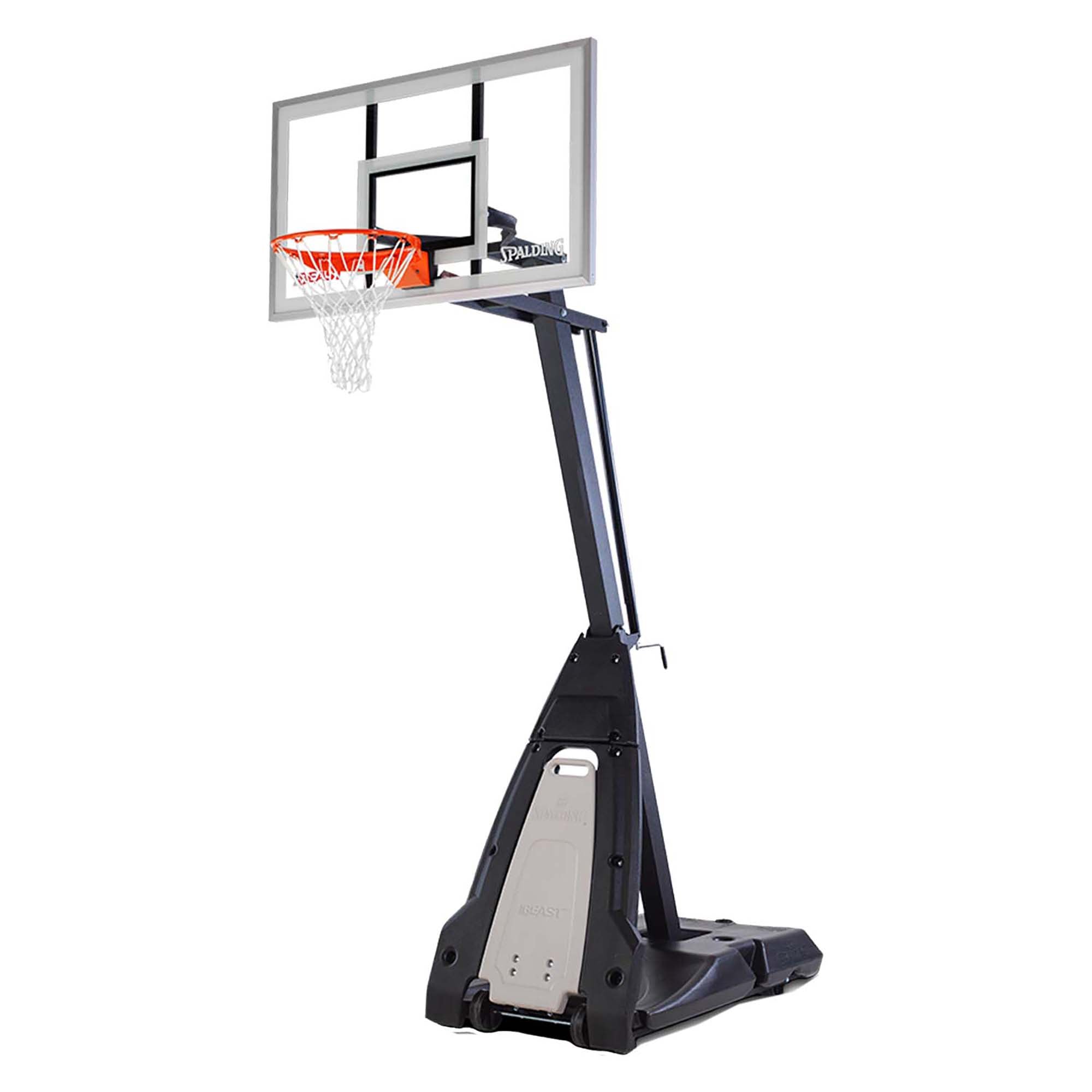 Beast 54 Inch Portable Basketball Hoop System - Adjustable Height, Durable Glass Backboard for Outdoor & Indoor Use - Perfect for Driveway, Backyard, and Gym Basketball Games