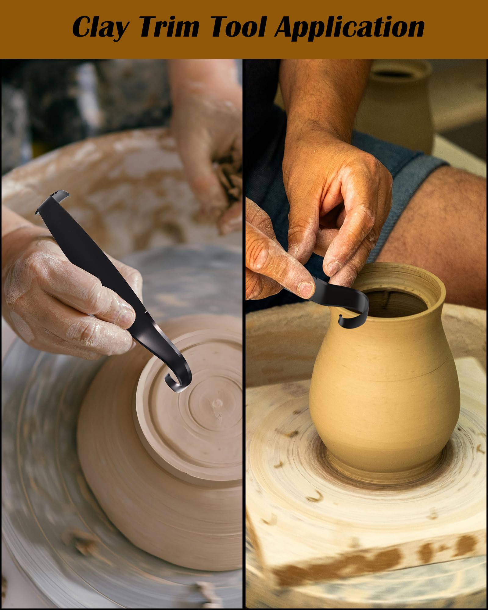 Stainless Steel Pottery Trimming Tools - 2 Pack for Clay & Ceramic Artists - Perfect for Sculpting & Shaping