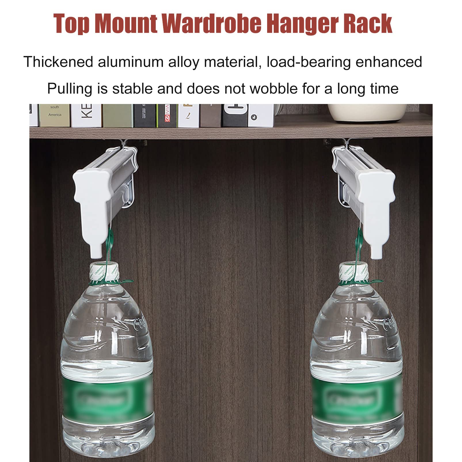Adjustable Pull-Out Clothes Hanger Rail - Expandable Wardrobe Organizer for Pants, Jeans & Trousers | Space-Saving Closet Storage Solution for Bedroom, Dorm & Apartment