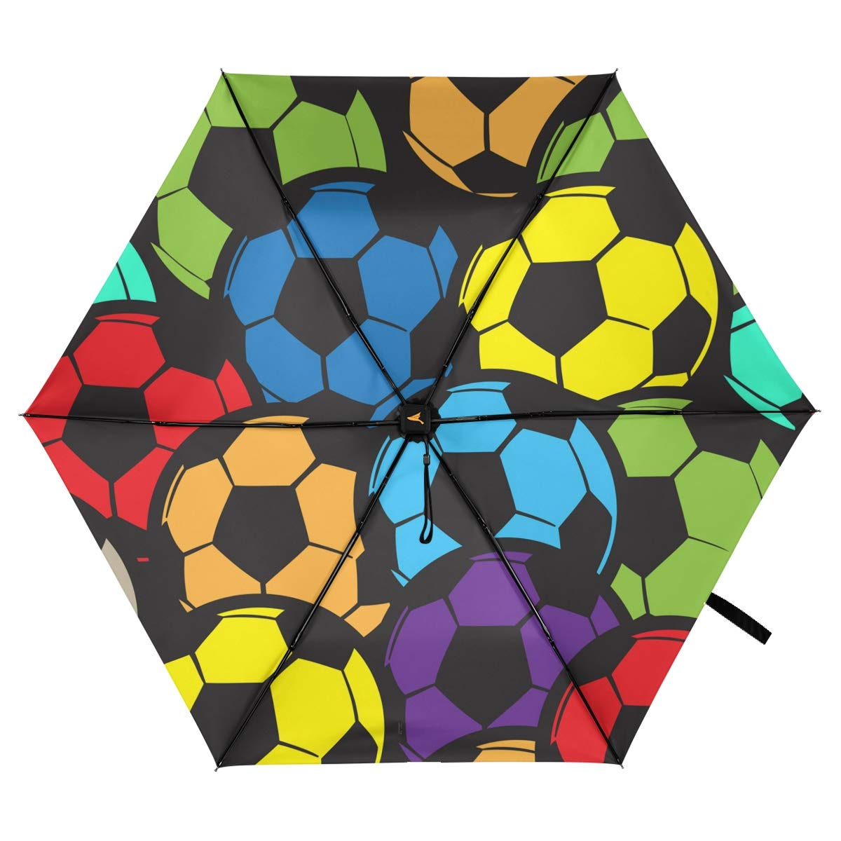 Windproof Portable Umbrella - Compact Folding UV Protection Sun & Rain Umbrella for Travel, Outdoor, Sports (Football) - Lightweight & Durable for Men, Women & Family Use