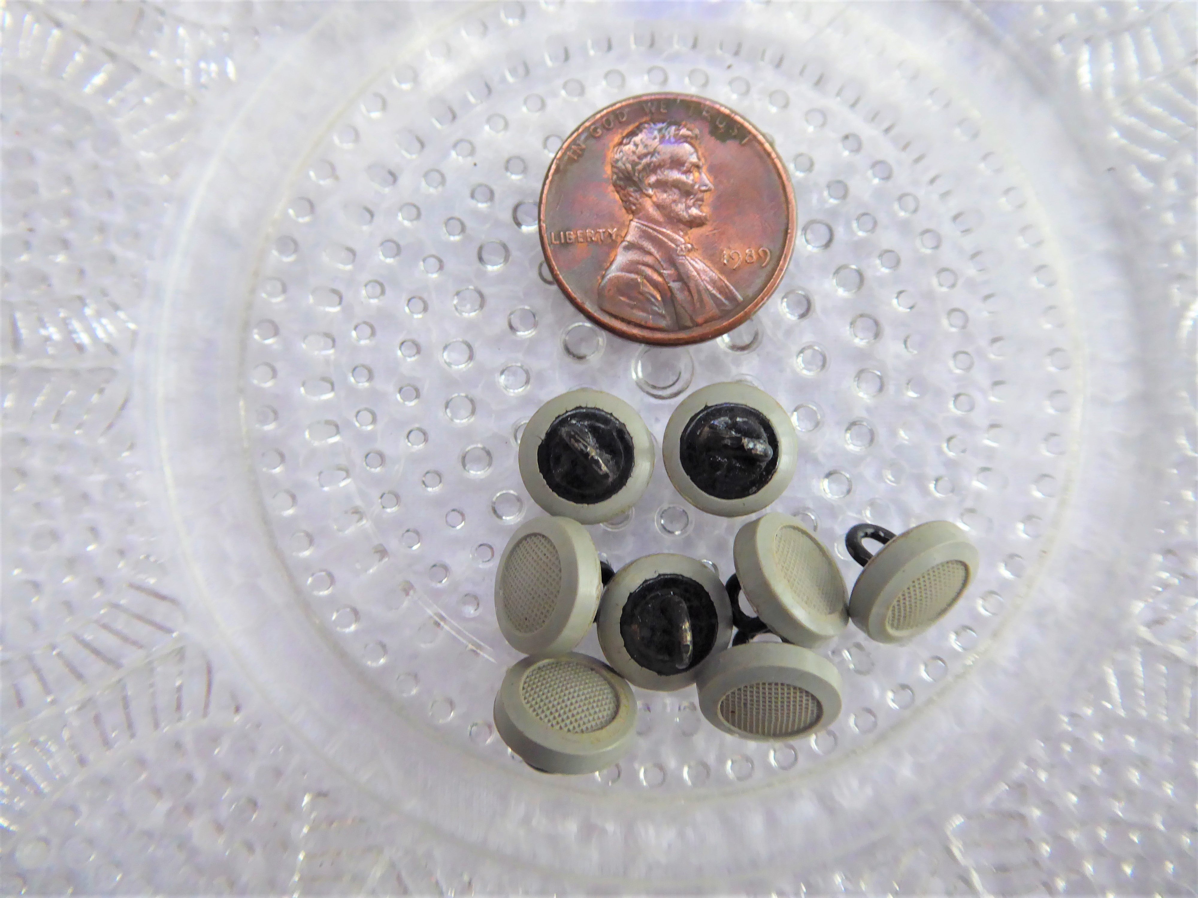 Vintage Textured Gray Shoe Buttons 8-Piece Set - Taupe Grey Glove Buttons with Edwardian Pin Shank - 1900s Style for Historical Costumes & DIY Fashion Projects