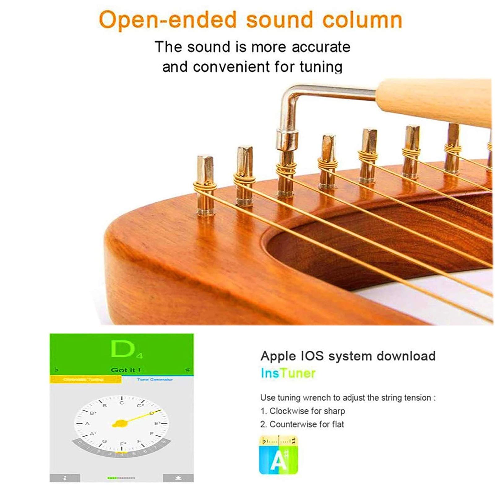 19-String Lyre Harp - Solid Mahogany Wood with Carry Bag, Portable Musical Instrument for Beginners & Professionals | Unique Handcrafted Design, Perfect Gift for Kids & Adults (Green) | Ideal for Meditation, Music Therapy & Home Decor