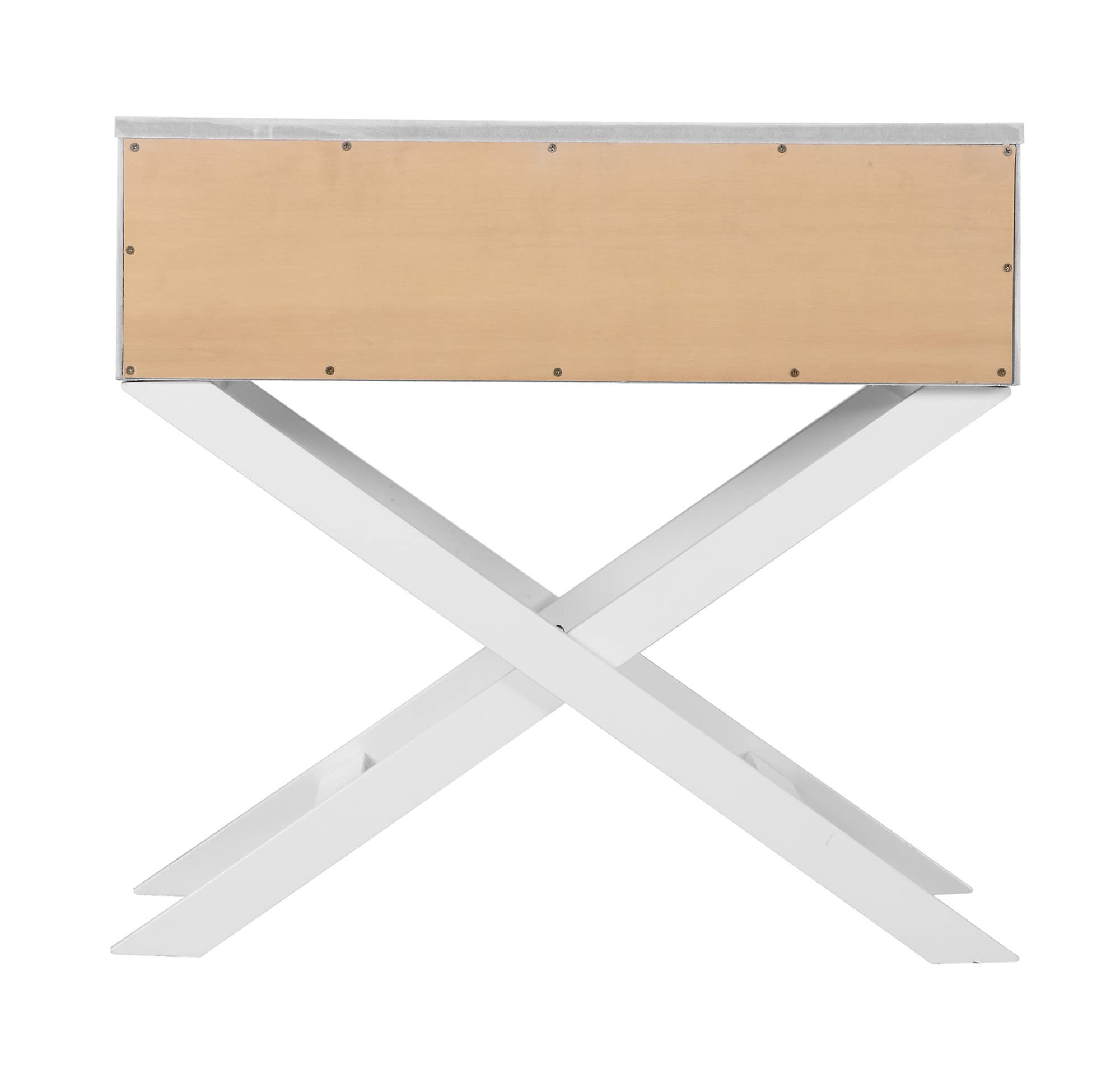 Xavier 1-Drawer White Nightstand - Compact End Table for Bedroom & Living Room (25