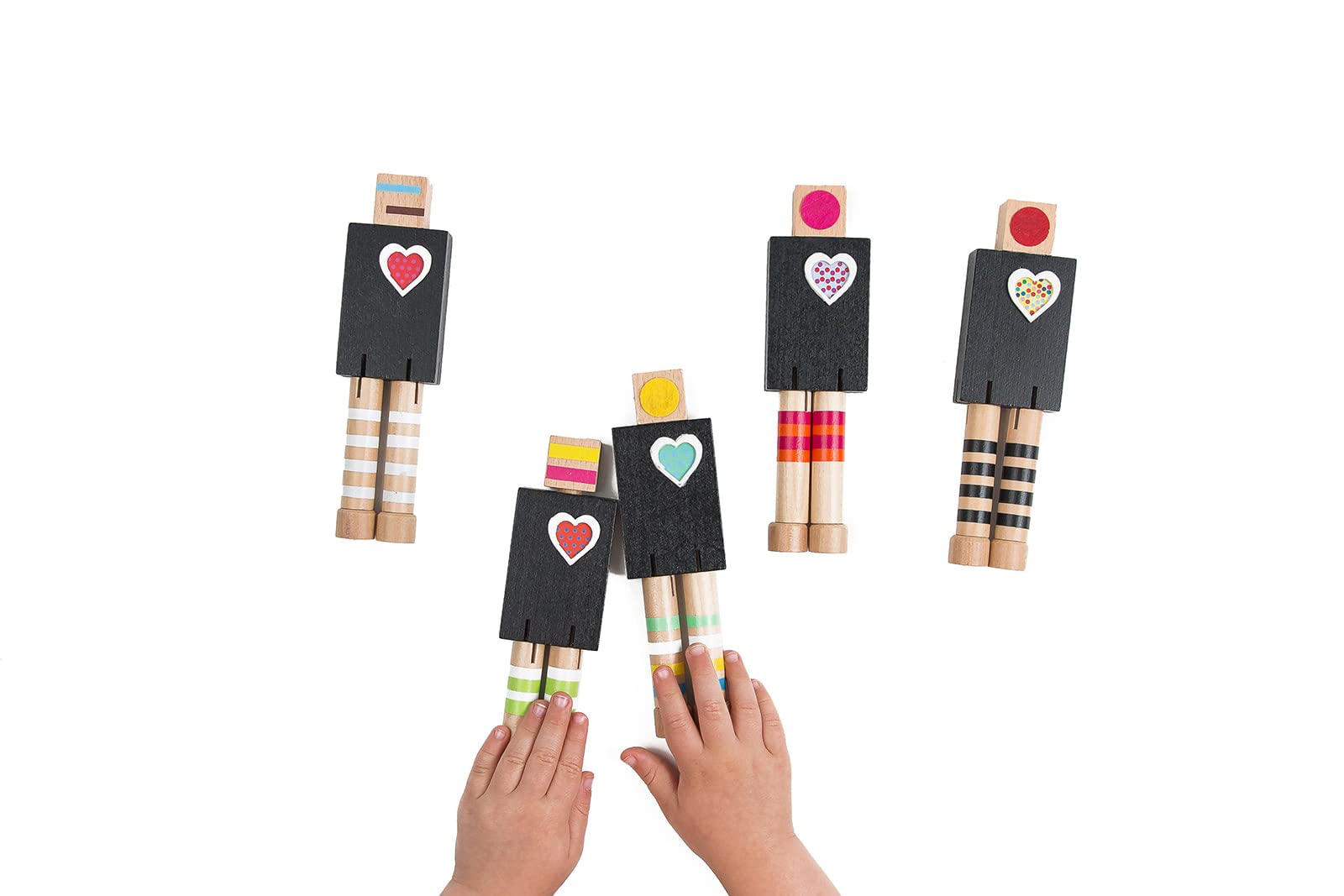 Wanderlust Wood & Felt Robot Playset - Educational STEM Toy for Kids Ages 3-8 - Creative Building Set for Imaginative Play, Birthday Gifts & Classroom Activities