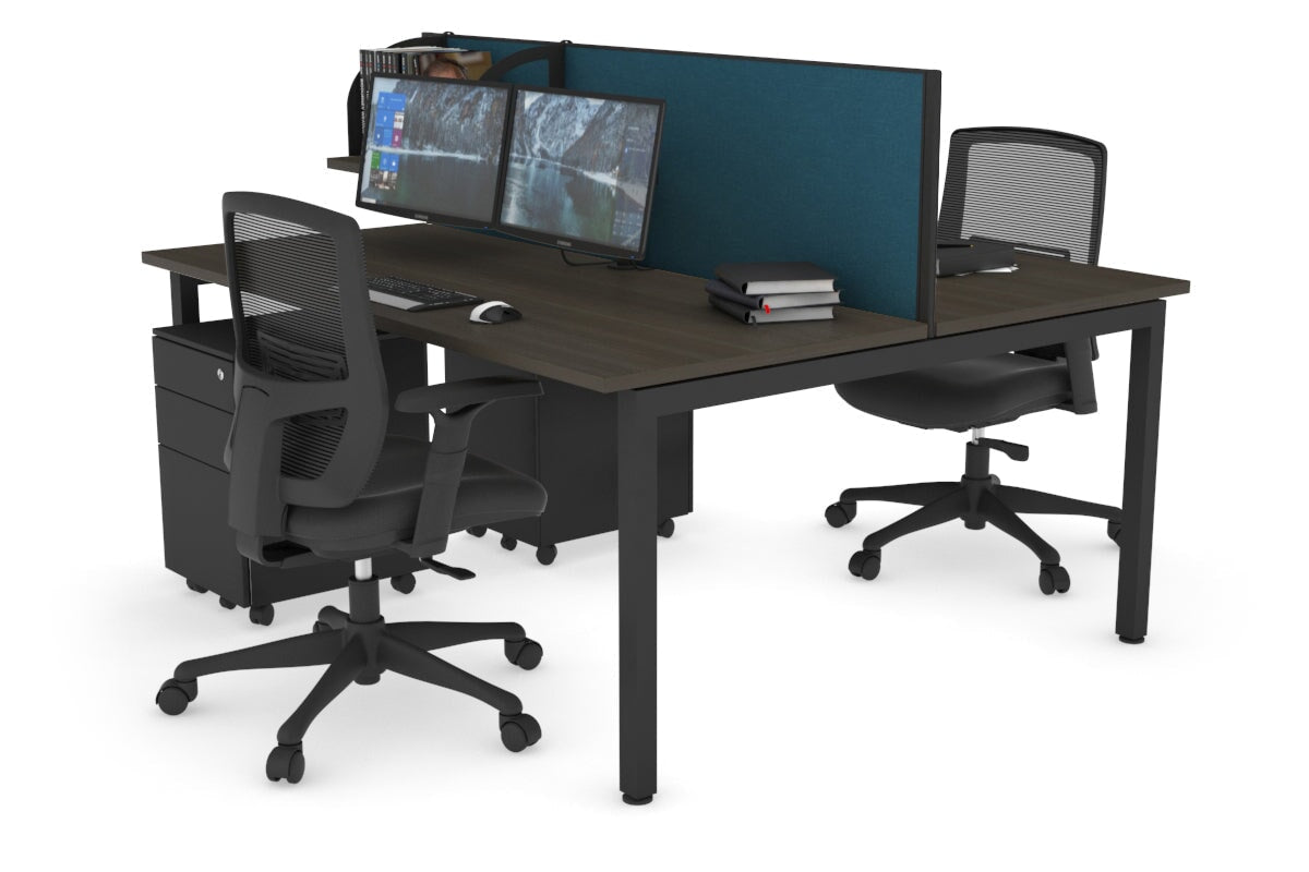 Quadro Square Legs 2 Person Office Workstation Desk - 1200L x 700W Modern Shared Workspace Solution for Home & Business Offices