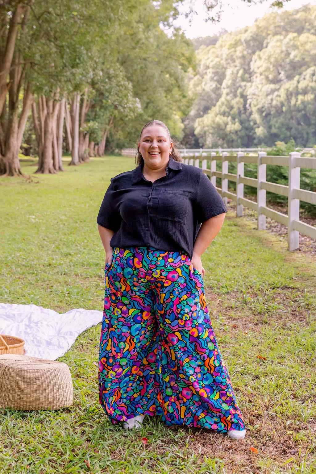 Larsa Pant In Africa by Kasey Rainbow - Trendy Women's Printed Pants for Casual Wear, Travel & Vacation Outfits