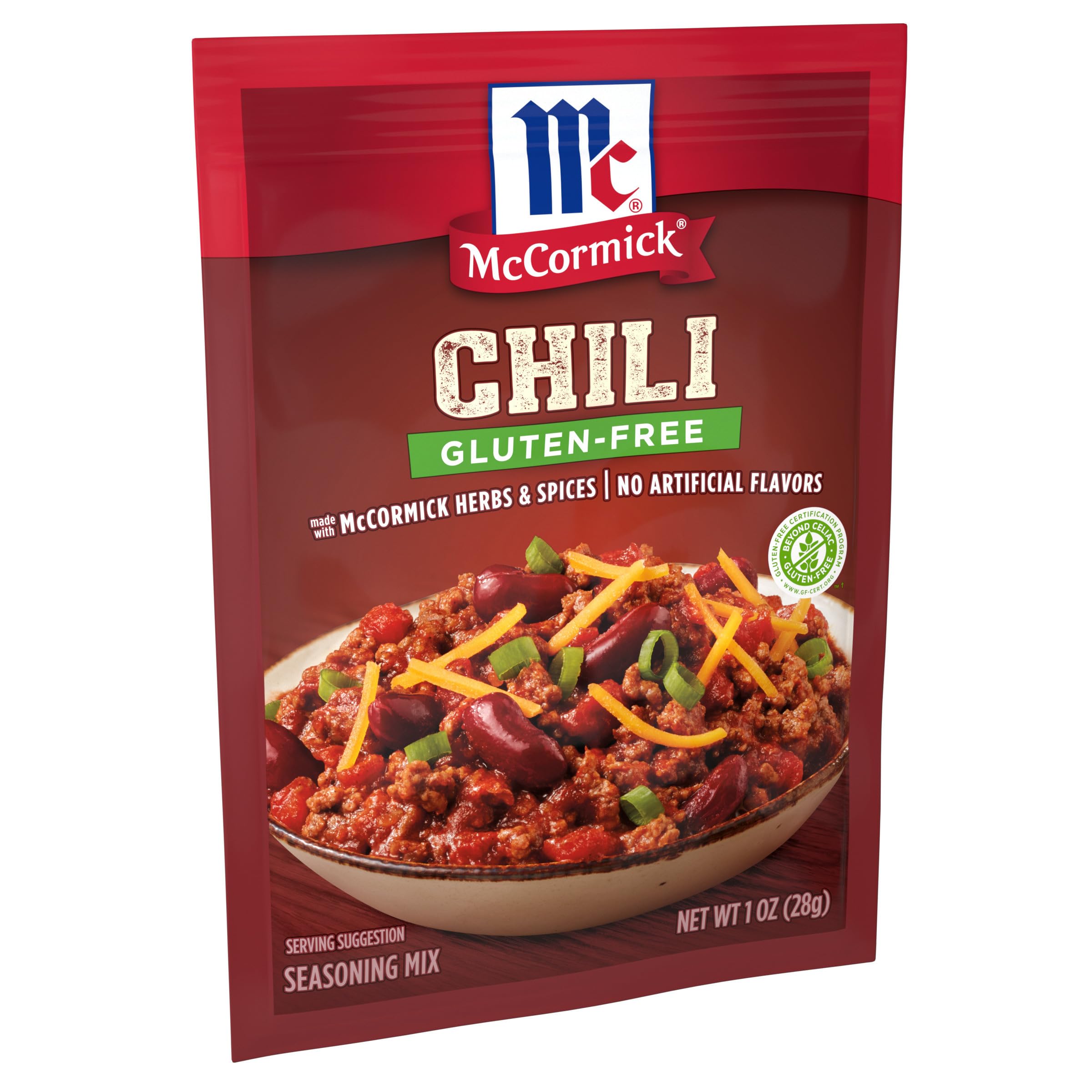 McCormick Gluten Free Chili Seasoning Mix - 1 Oz Pack | Authentic Mexican Flavor for Tacos, Nachos & Homemade Chili | All Natural Spice Blend