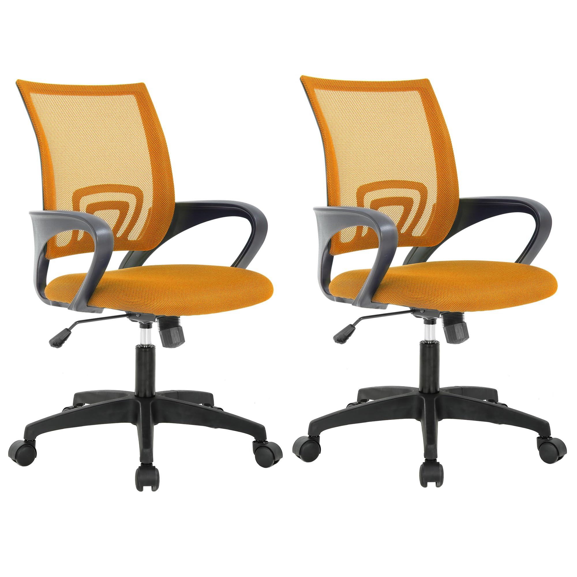 Best Ergonomic Office Chair - Adjustable Mesh Computer Desk Chair with Lumbar Support & Armrests, Mid Back Executive Swivel Task Chair for Home Office (Orange) - Perfect for Long Work Hours & Gaming Sessions