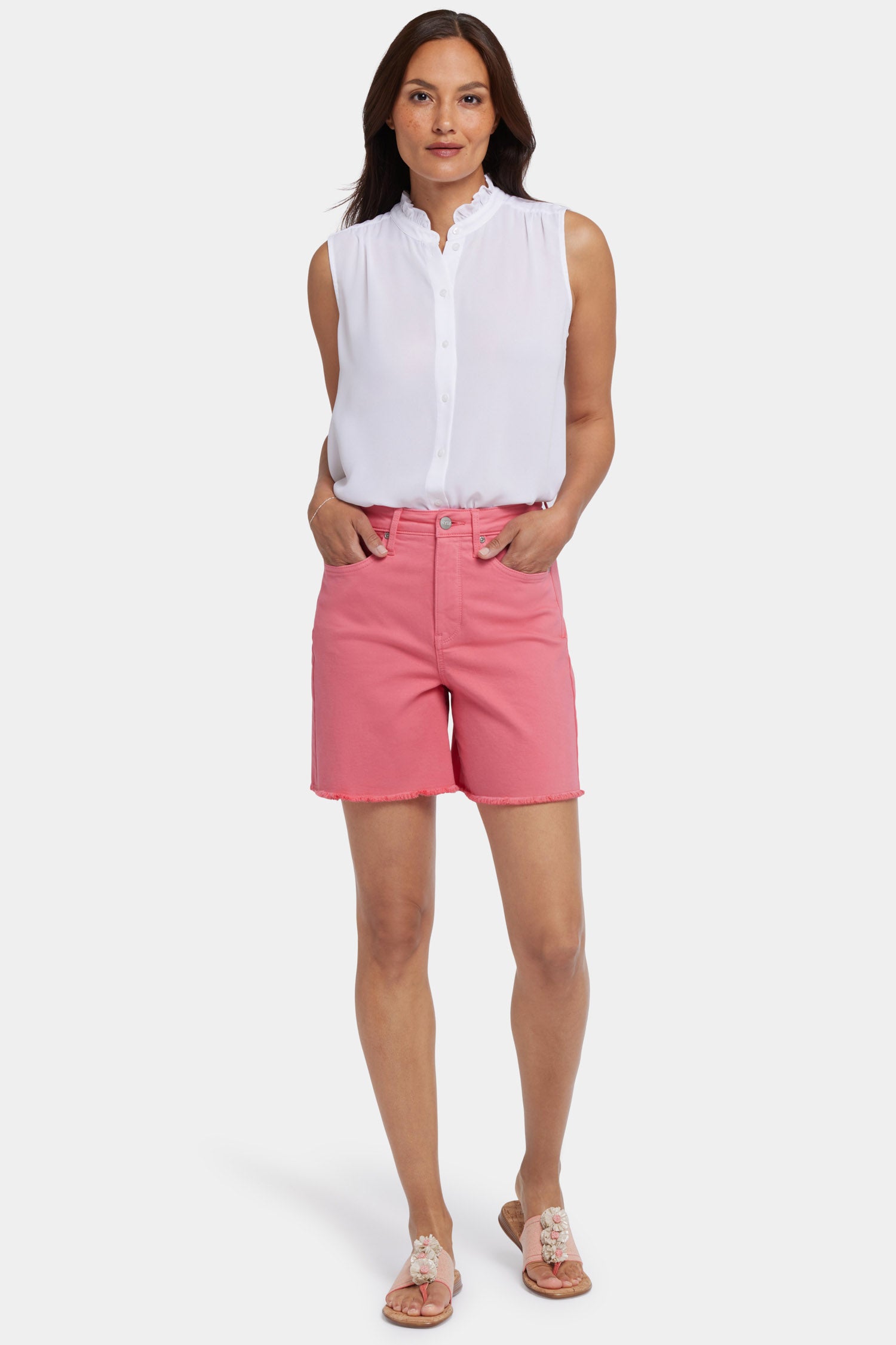 Berkyn Relaxed Fit Denim Shorts for Women - Spiced Coral Wash | Comfortable High Waist Stretch Jeans Shorts | Perfect for Summer, Beach, and Casual Outings