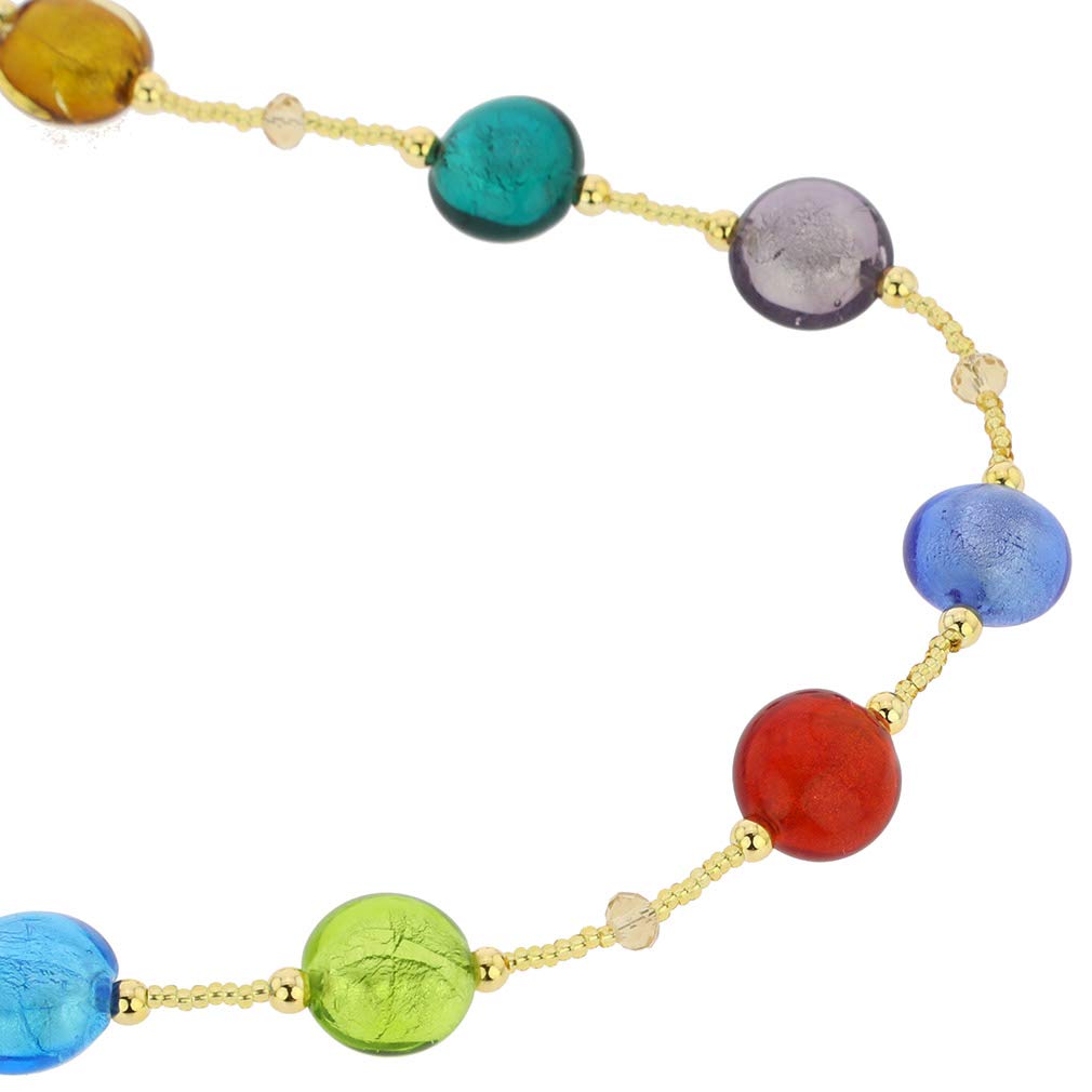 Venetian Murano Glass Beatrice Necklace - Handmade Multicolor Italian Jewelry for Women | Perfect Gift for Weddings, Anniversaries & Special Occasions