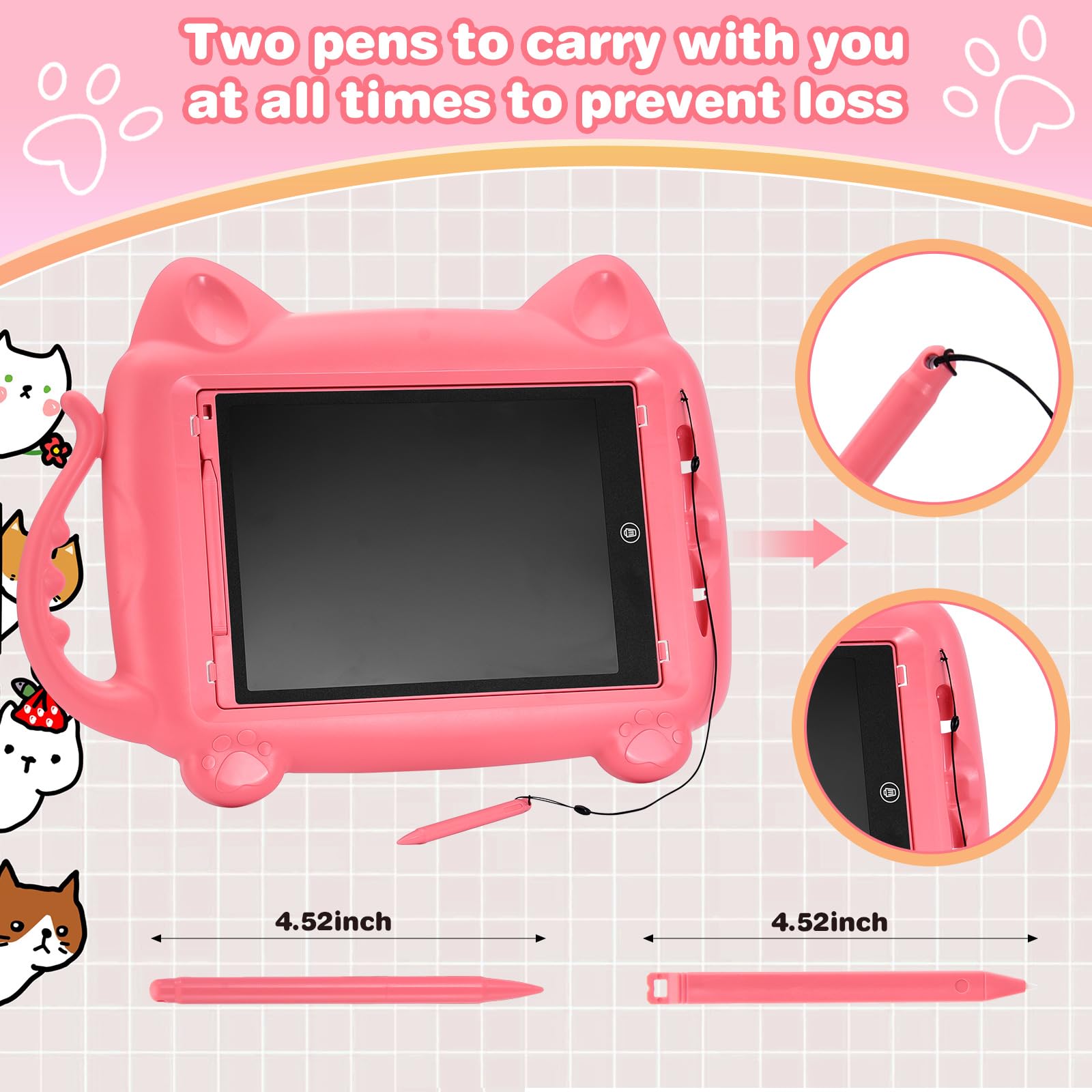 EooCoo 12 Inch LCD Writing Tablet for Kids Ages 3-8 - Electronic Drawing Pad, Easter Basket Stuffers, Travel Essential & Educational Gift for Girls & Boys - Perfect for Home, School & Road Trips