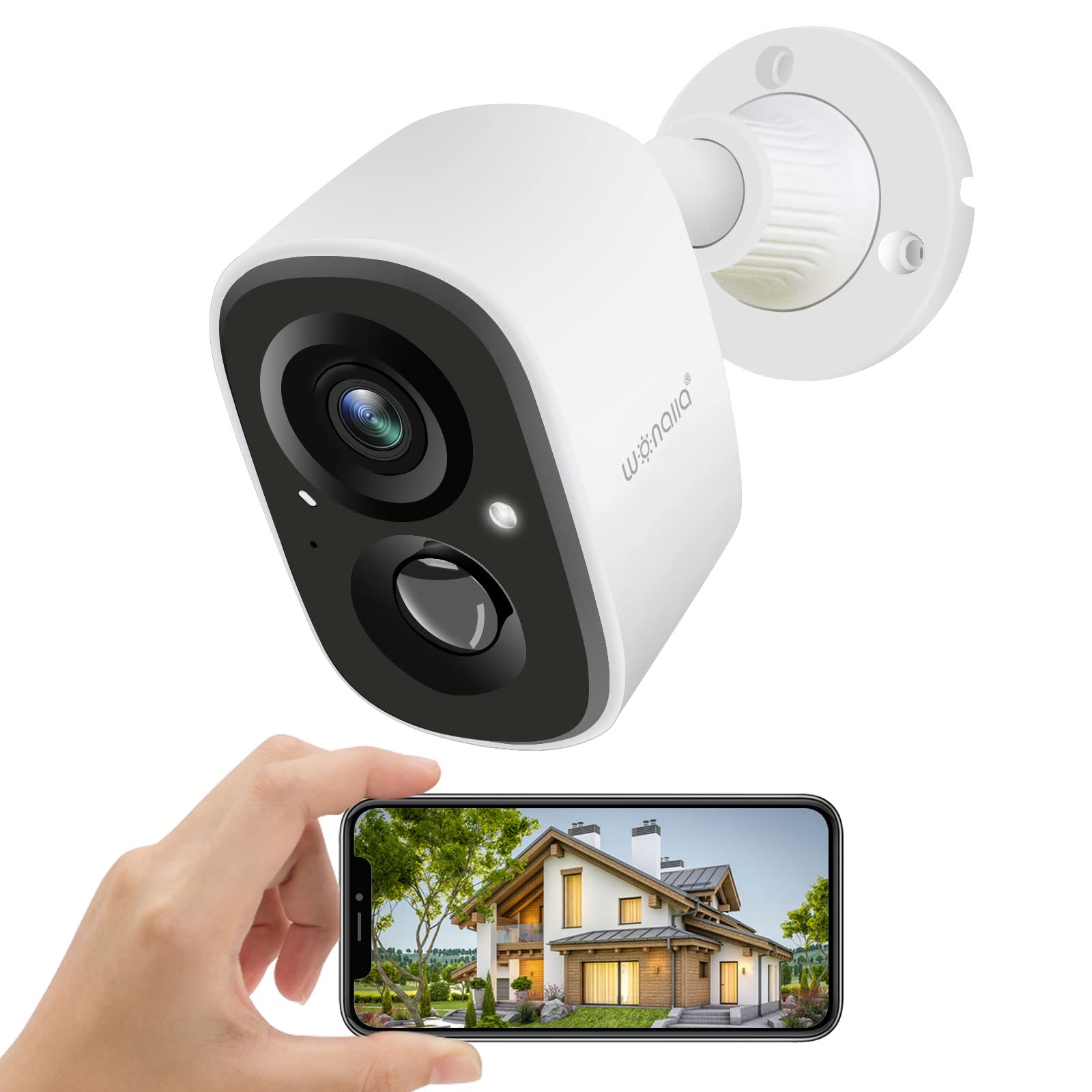 Wireless Outdoor Security Camera with 1080P HD, Color Night Vision & AI Motion Detection - Battery Powered WiFi Surveillance Camera for Home Security, IP65 Waterproof, Spotlight & Siren Alarm - Perfect for Front Door, Backyard & Garage Monitoring