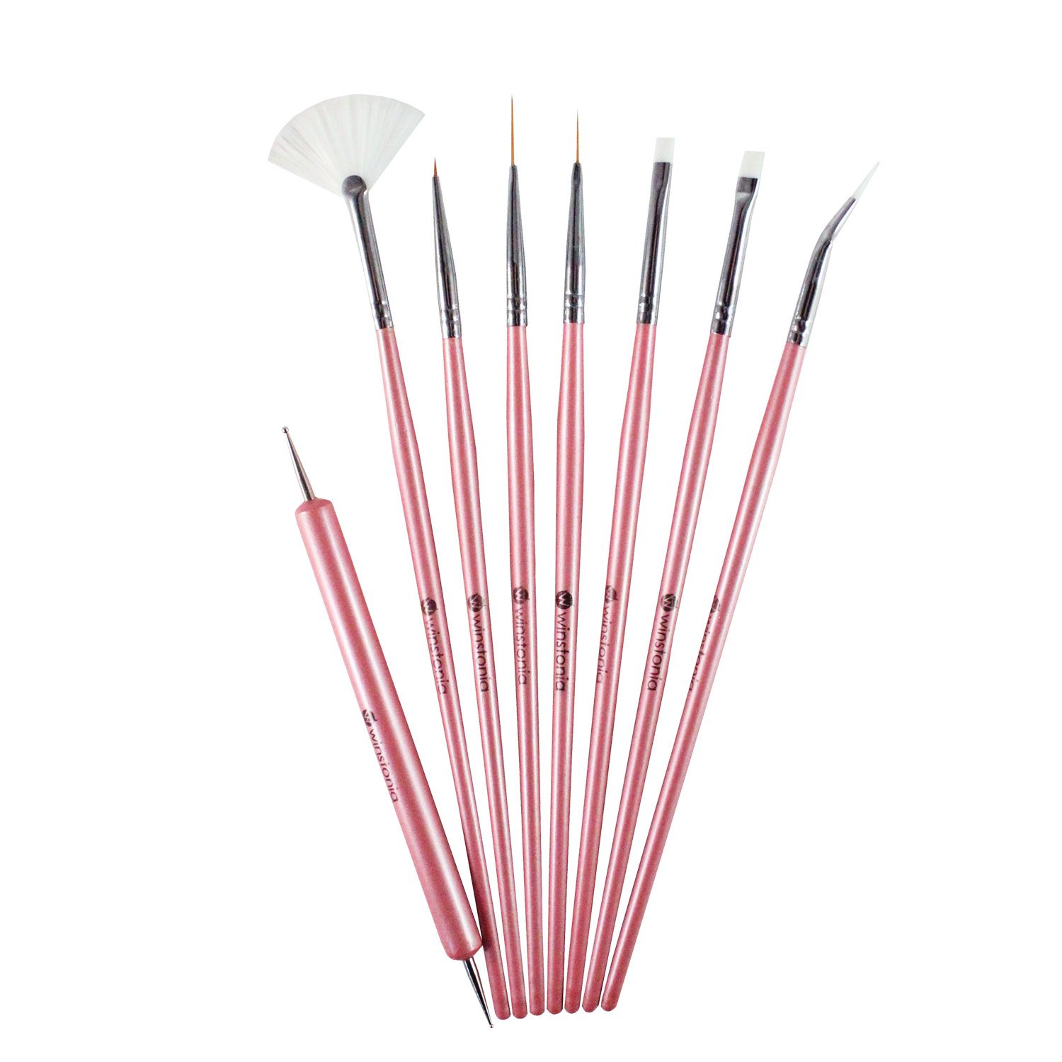 8-Piece Professional Nail Art Brush Set - Detailer, Liner, Dotter, Fan, Striping, UV Gel & Angular Brushes for Acrylic, Gel Polish & Nail Art Designs | Perfect for Salon, Home Manicures & DIY Nail Artists