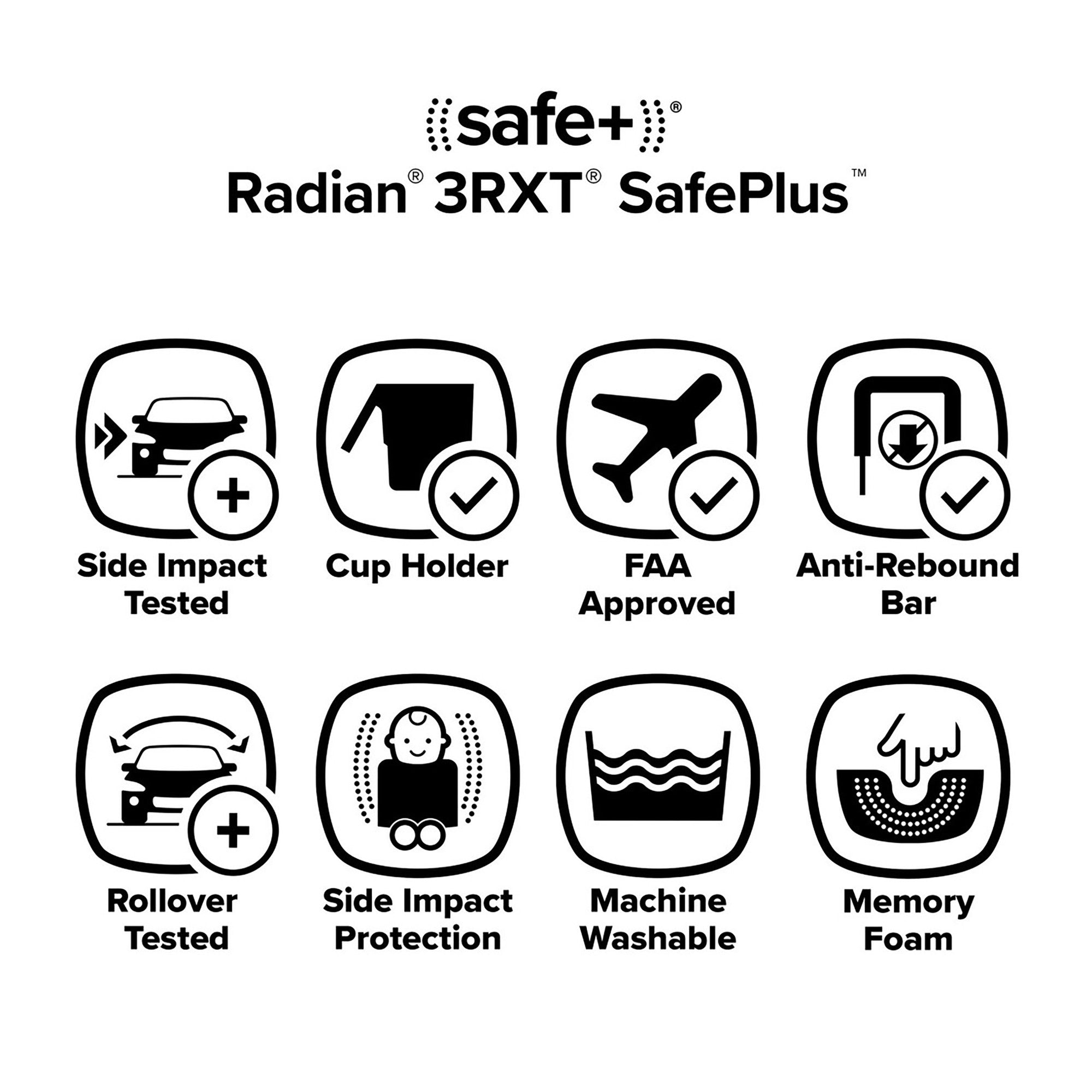 Diono Radian 3RXT SafePlus Convertible Car Seat - 3-in-1 Rear Facing, Forward Facing & Booster Seat for Kids 5-120 lbs - Premium Safety for Infants, Toddlers & Big Kids - Perfect for Family Travel & Daily Commute