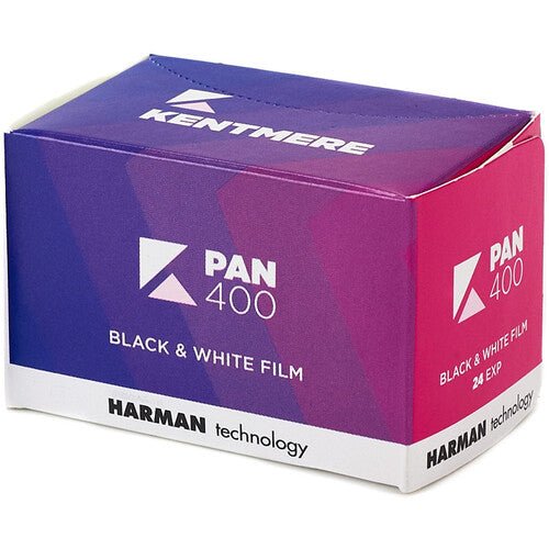 Kentmere Pan 400 ISO Black & White 35mm Film Roll - 24 Exposures for Street Photography & Classic Film Cameras