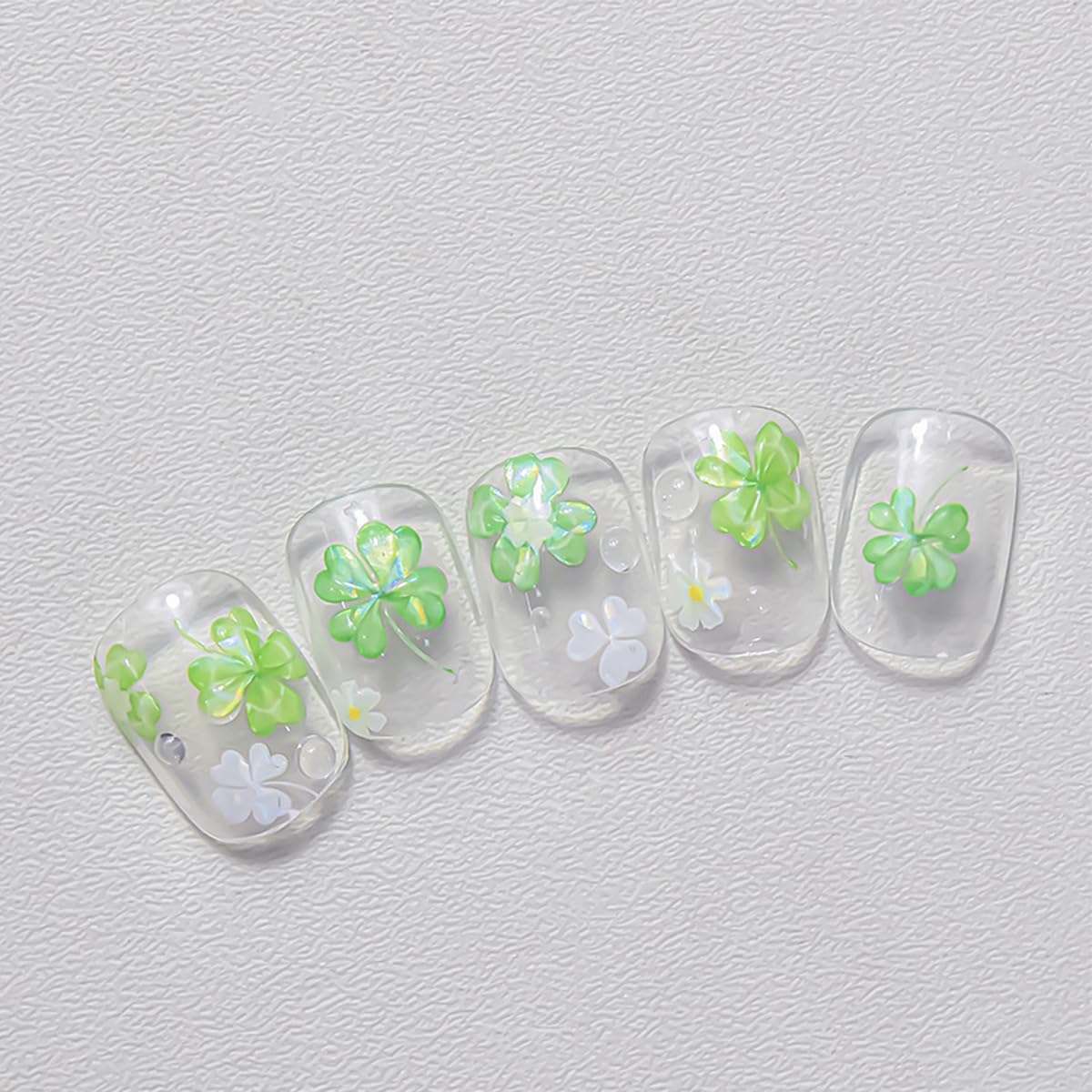 3D St. Patrick's Day Nail Art Stickers - Self-Adhesive Shamrock & Clover Nail Decals with Green Hat Letters | Irish Themed Nail Designs for Women | Perfect for Acrylic Nails, St. Patrick's Day Parties & Festive Nail Art