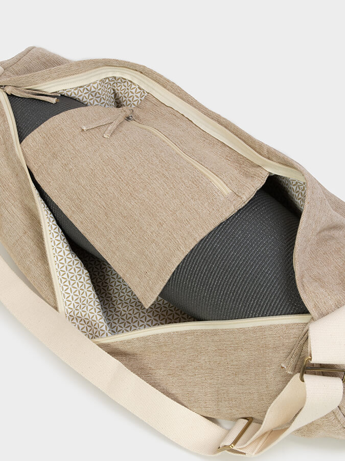 Organic Cotton Two-Toned Yoga Mat Bag for Women & Men - Eco-Friendly Yoga Studio Accessory - Perfect for Gym, Travel & Home Practice