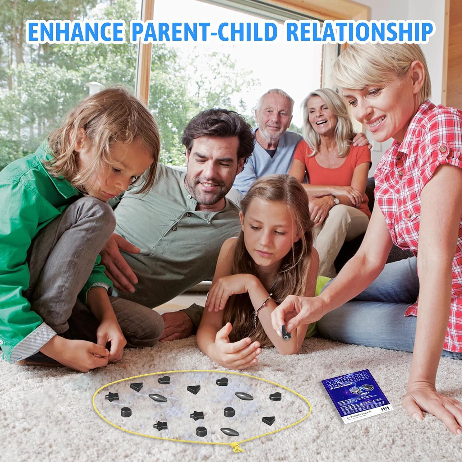 2024 Magnetic Board Game for Kids & Adults - Multiplayer Strategy Game with Magnetic Stones & Beads | Fun Family Tabletop Game for Parties, Travel & Indoor Activities
