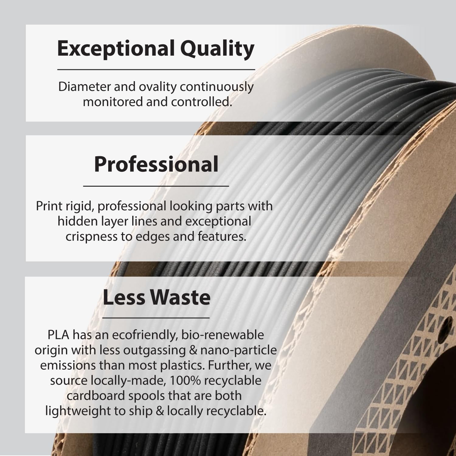 Protopasta 3D Printer Filament - 1.75mm Black Carbon Fiber HT PLA Filament (3kg Spool) for High-Temperature 3D Printing Projects, Cosplay Props & Functional Prototypes