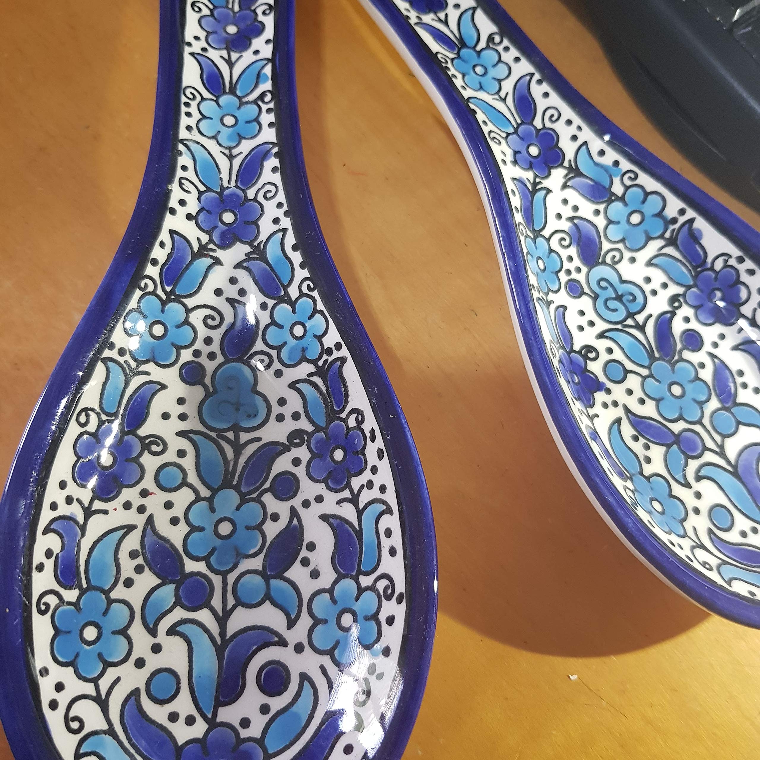 Bluenoemi Armenian Ceramic Rest Spoon - Handcrafted Kitchen Utensil for Cooking & Serving, Perfect Gift for Home Chefs | Ideal for Dining Tables, Kitchen Decor & Housewarming Gifts