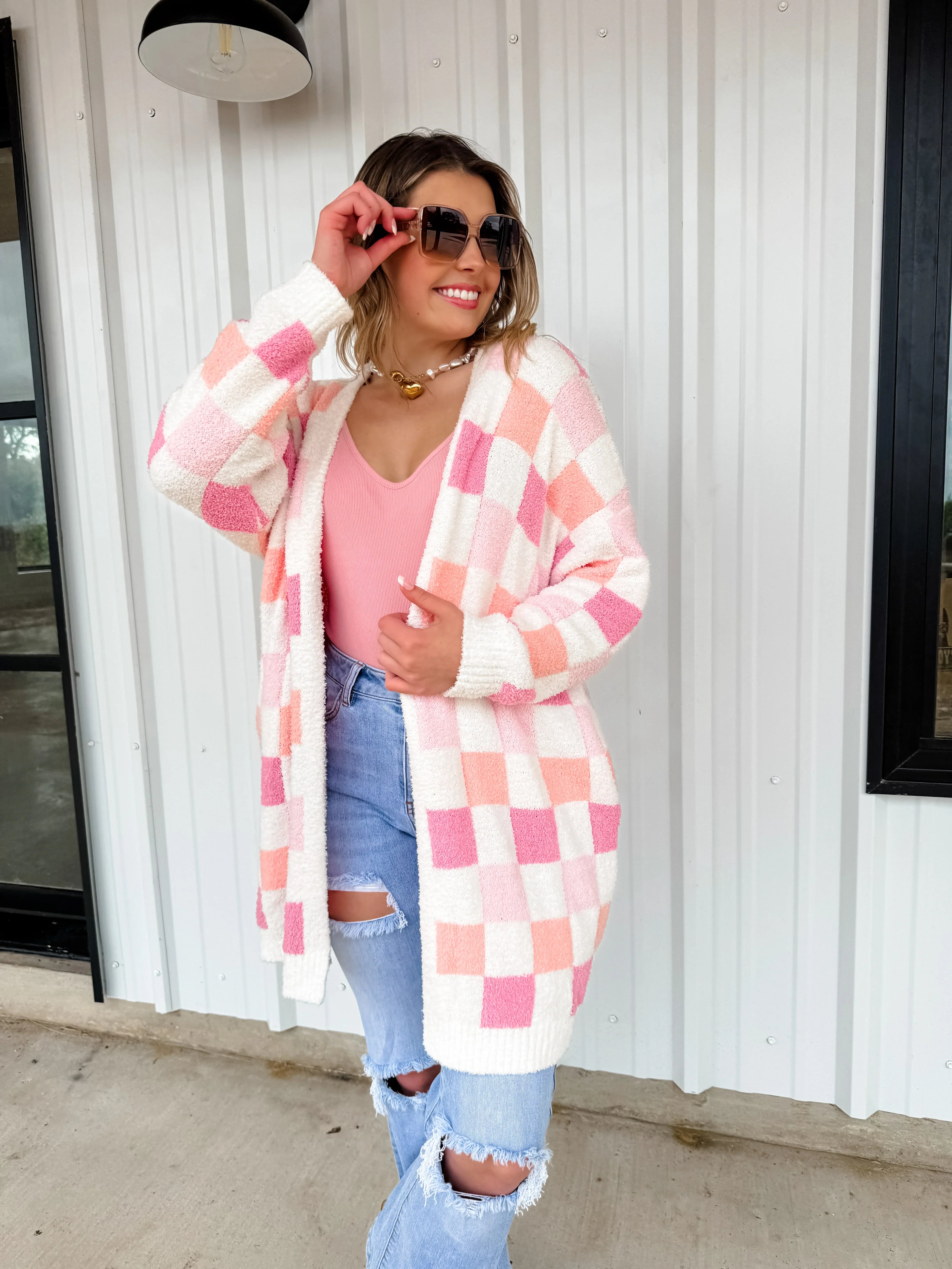 PREORDER: Easter Cloud Cardigan - Floral & Geometric Print Sweater | Cozy Spring Cardigan for Women | Perfect for Easter Brunch & Spring Outfits