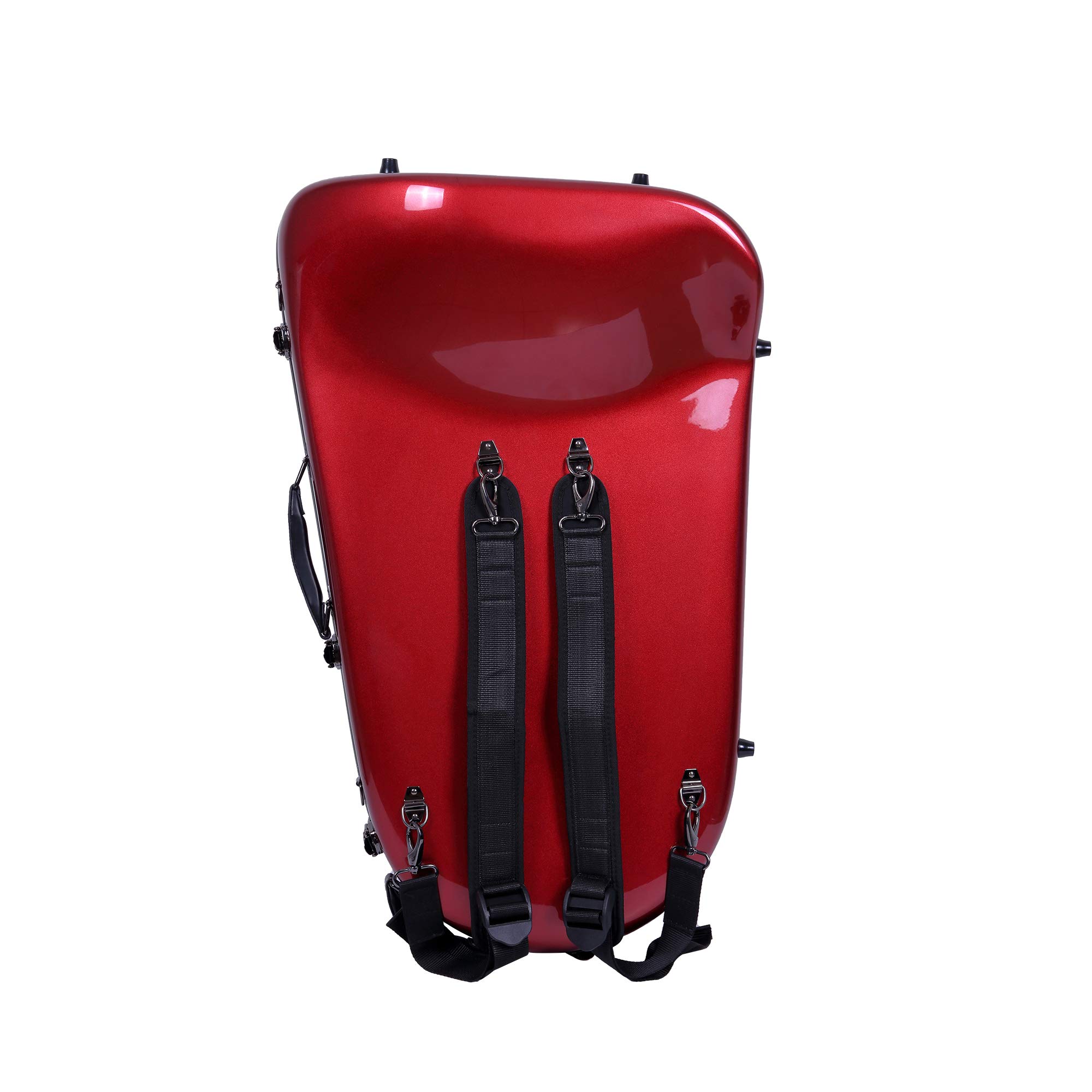 Crossrock CRF1000FHDRD Fiberglass French Horn Case - Detachable Hardshell Bell, Backpack Straps, Red | Durable Protection for Professional Musicians & Travel